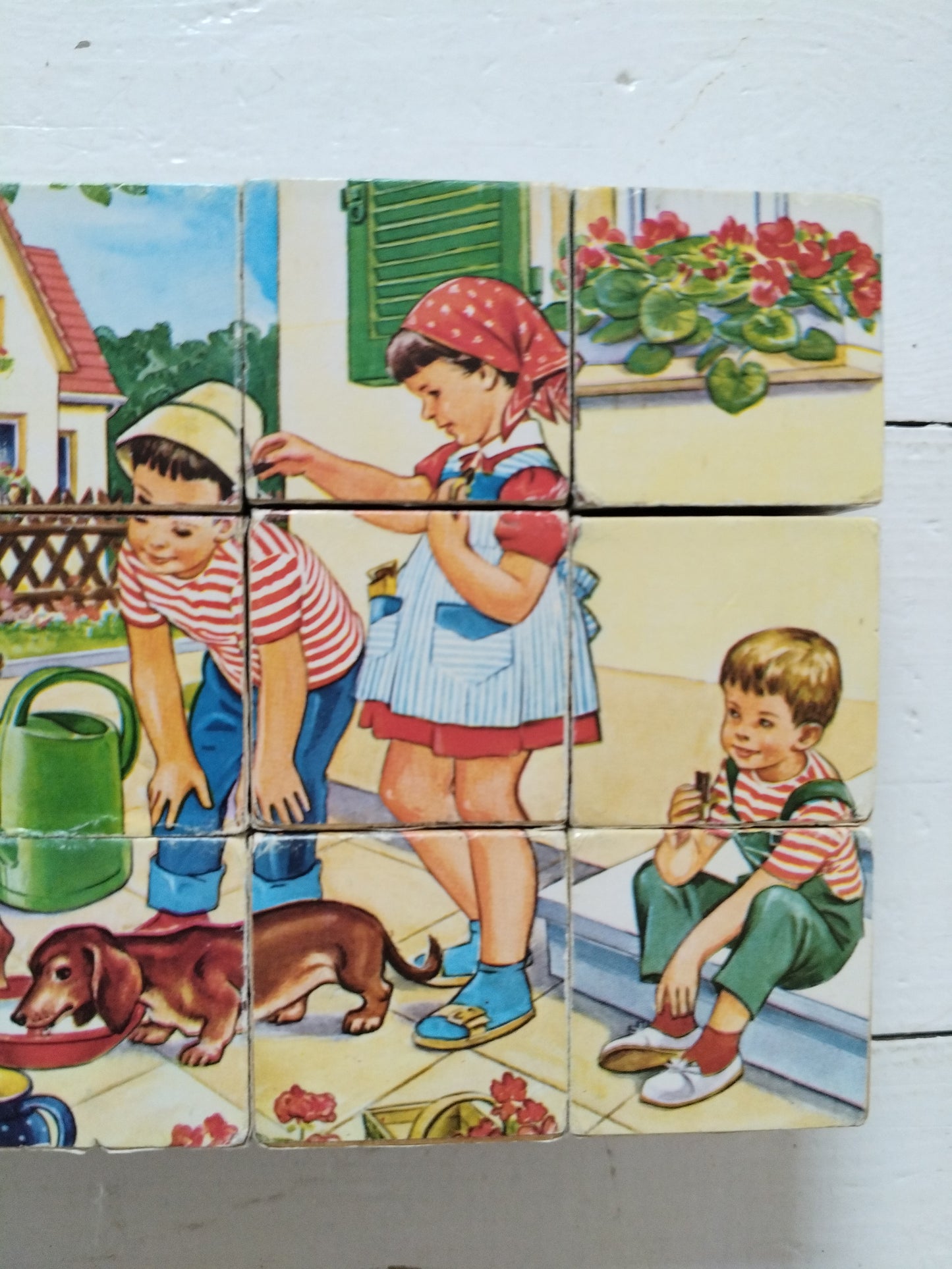 Ancien puzzle cubes en bois Hermann Eichhorn Germany