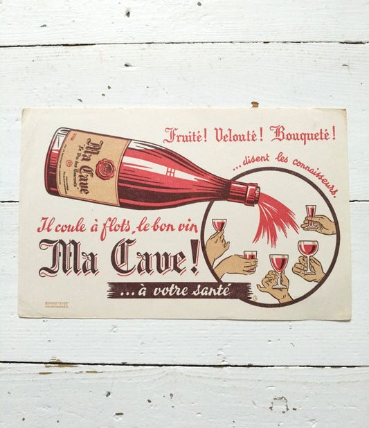 Buvard publicitaire vin " Ma Cave "