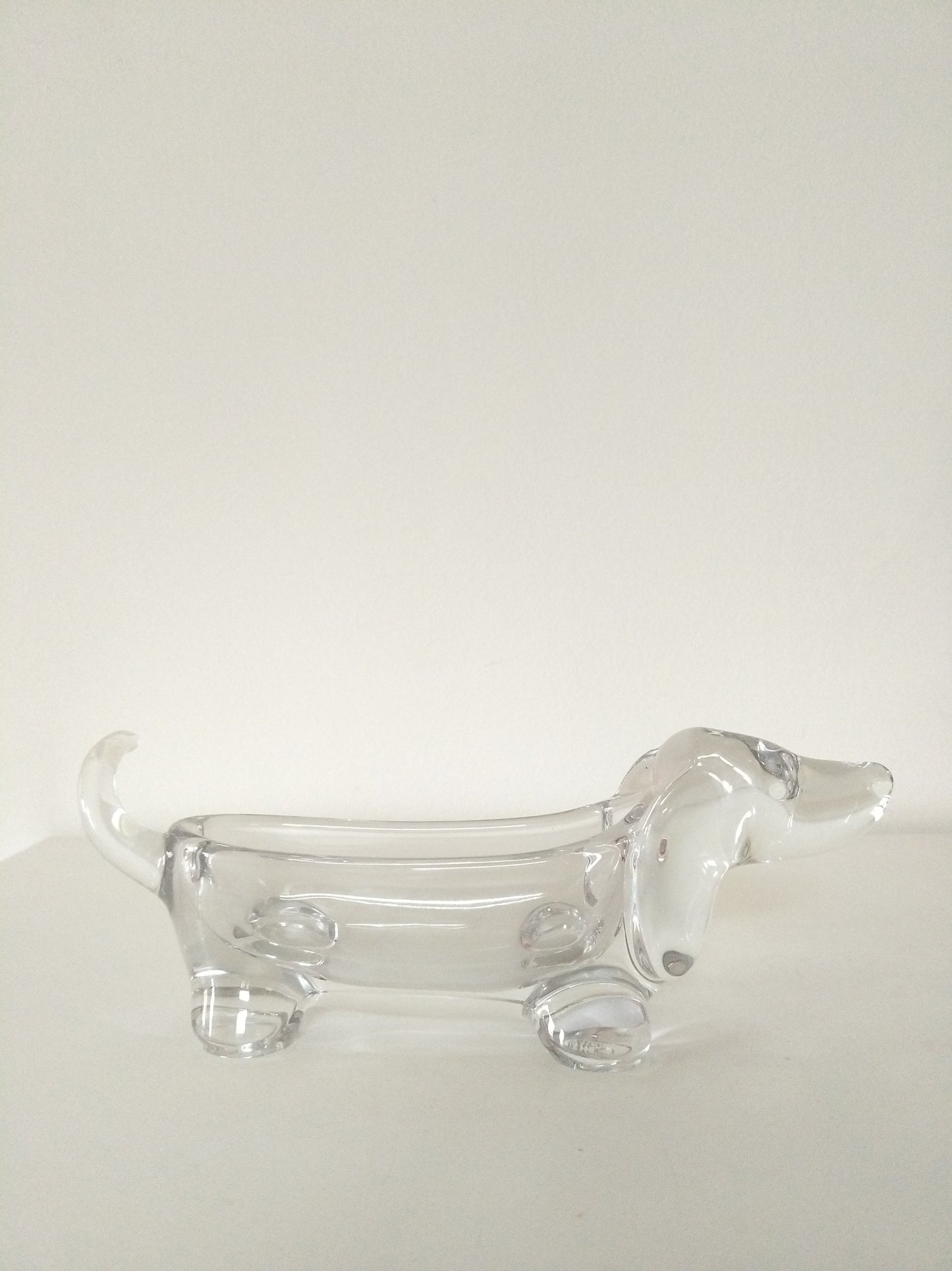 Vide-poches/ porte-bijoux chien saucisse teckel en cristal Art Vannes France - cetaitmieuxavant