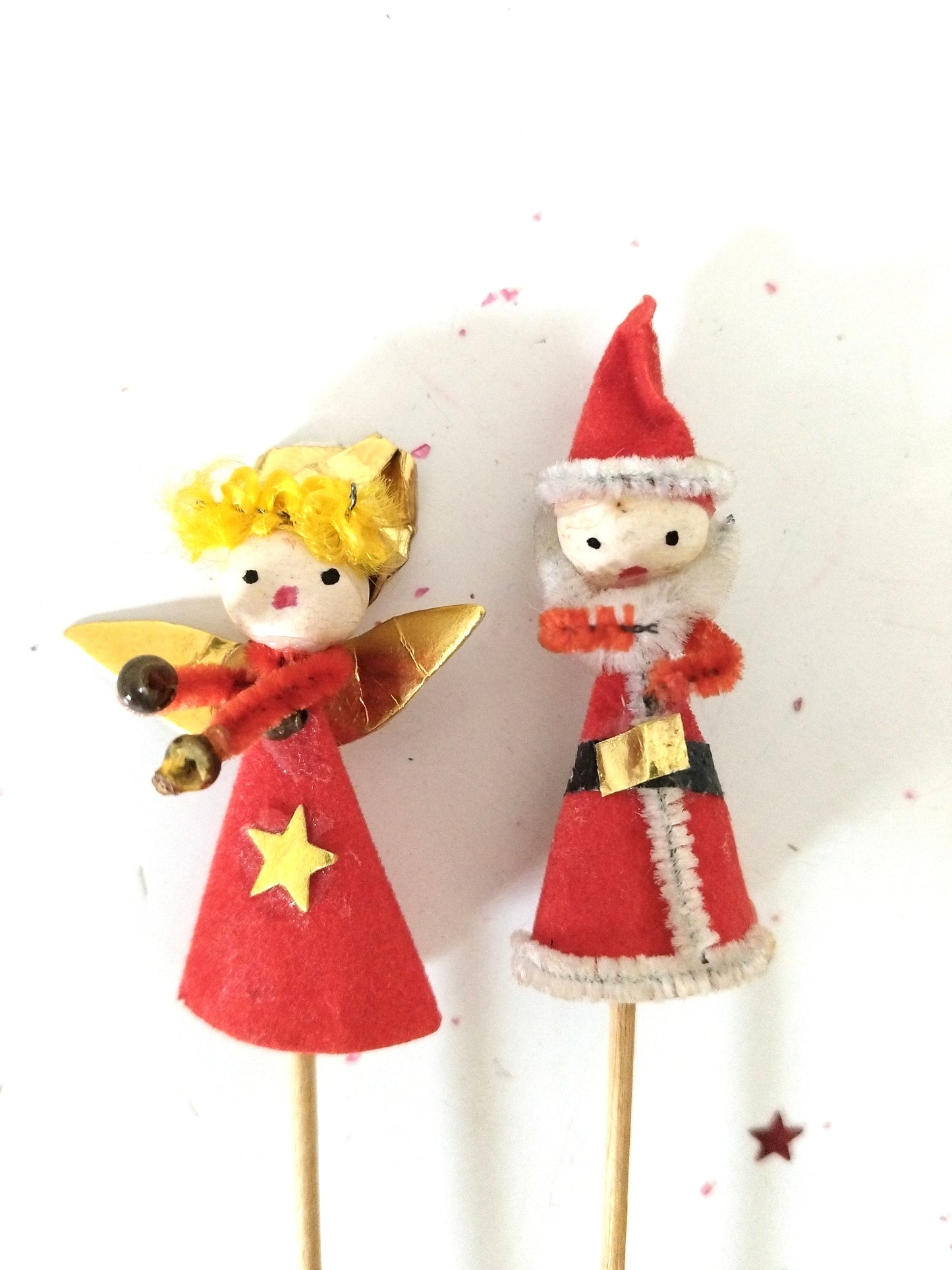 2 anciennes piques décoratives de Noël (4 duos disponibles)