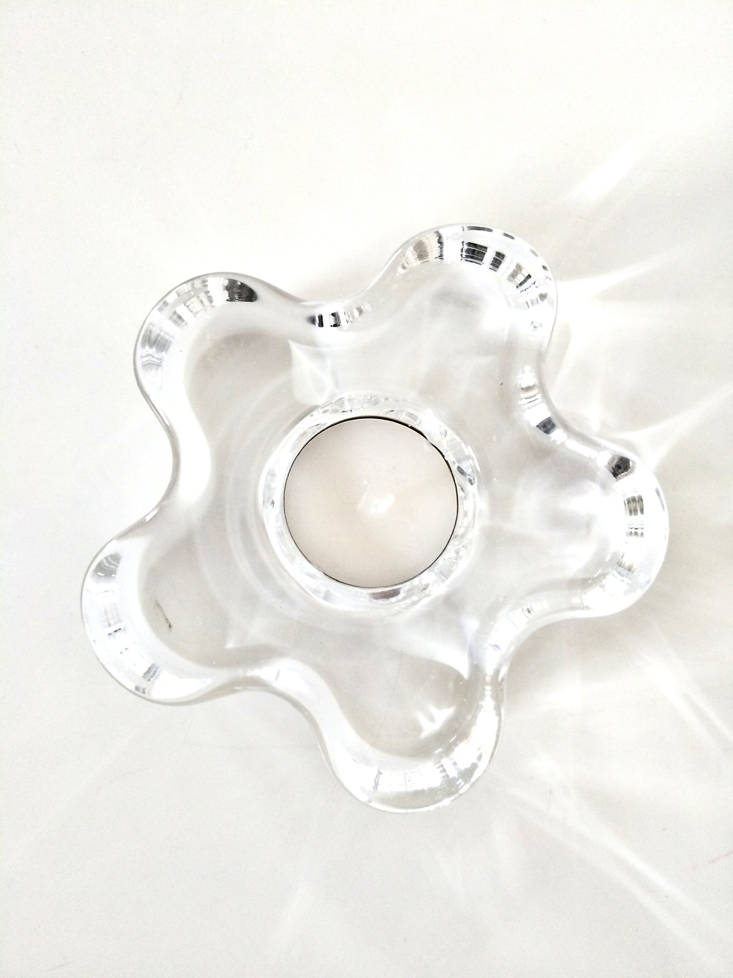 Bougeoir fleur par Erika Lagerbielke pour Orrefors Sweden