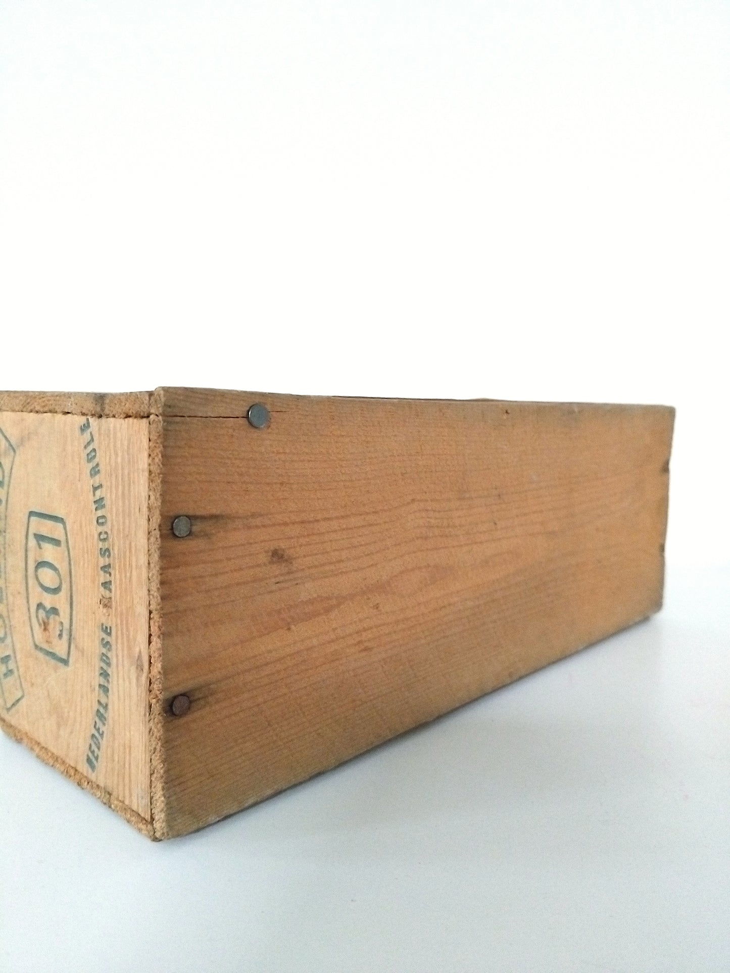 Ancienne boîte publicitaire en bois fromage Gouda Holland - cetaitmieuxavant