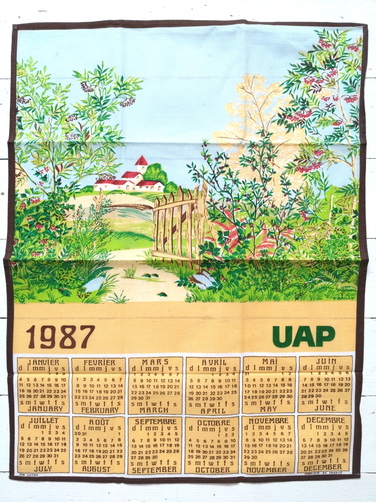 Torchon calendrier 1987 - cetaitmieuxavant