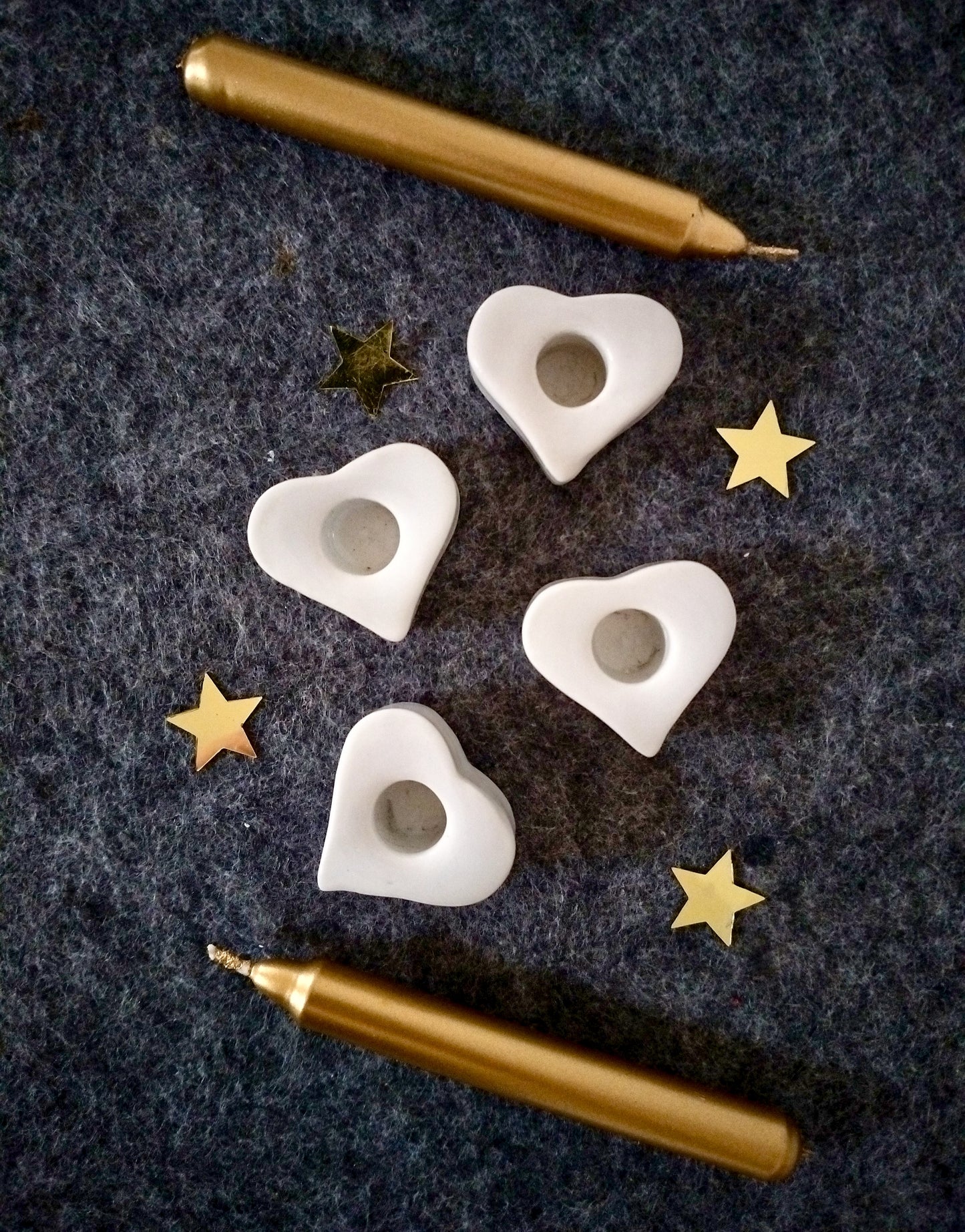 4 mini-bougeoirs cœur