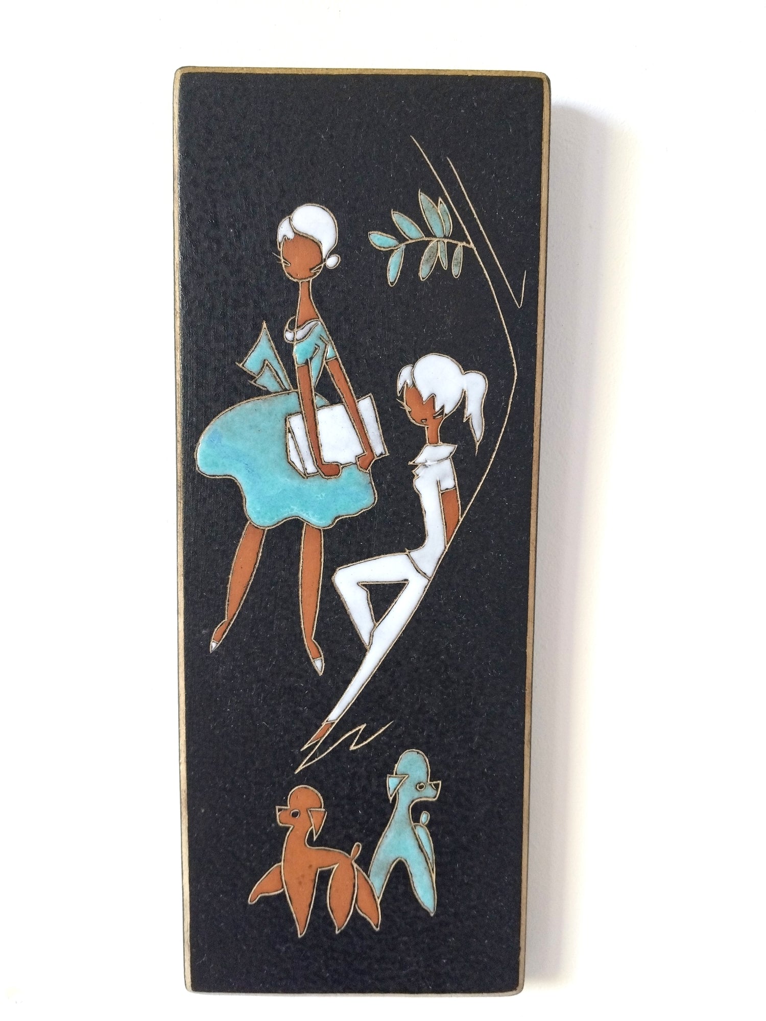 Plaque murale artisanale en céramique Ruscha West Germany 734 - 1 - cetaitmieuxavant