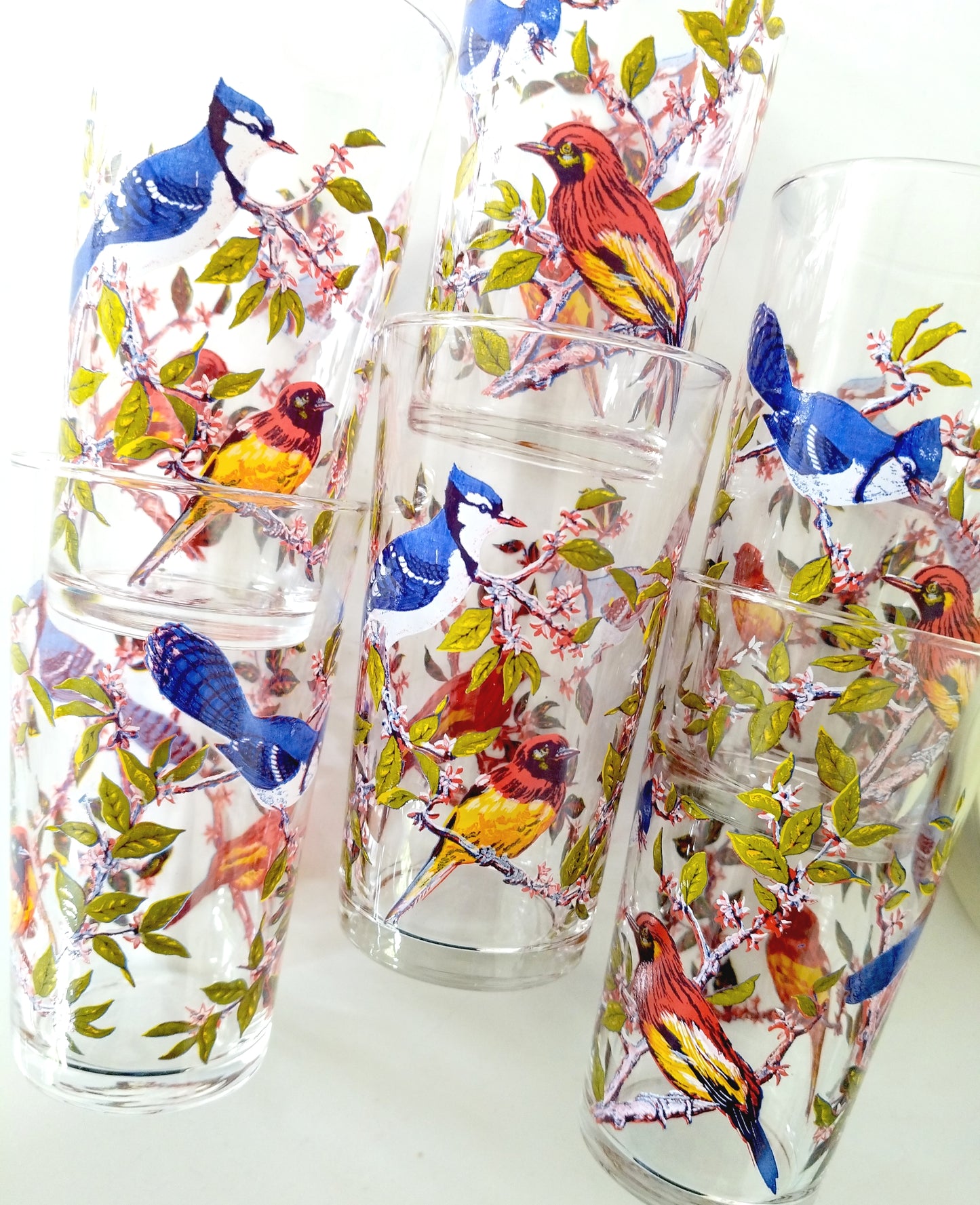6 grands verres décor oiseaux - cetaitmieuxavant