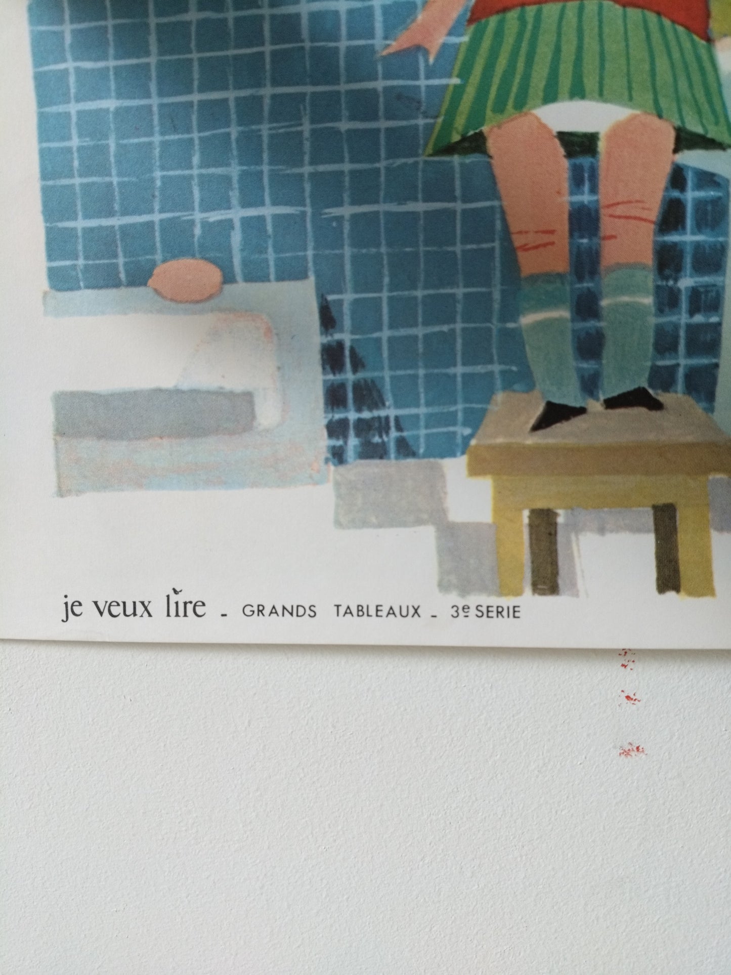 Ancienne affiche scolaire recto verso "je veux lire" 39 Hachette Rossignol