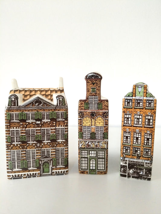 Maison hollandaise miniature en porcelaine Delft's Polychroom Hand Painted Holland 7-6-12 au choix