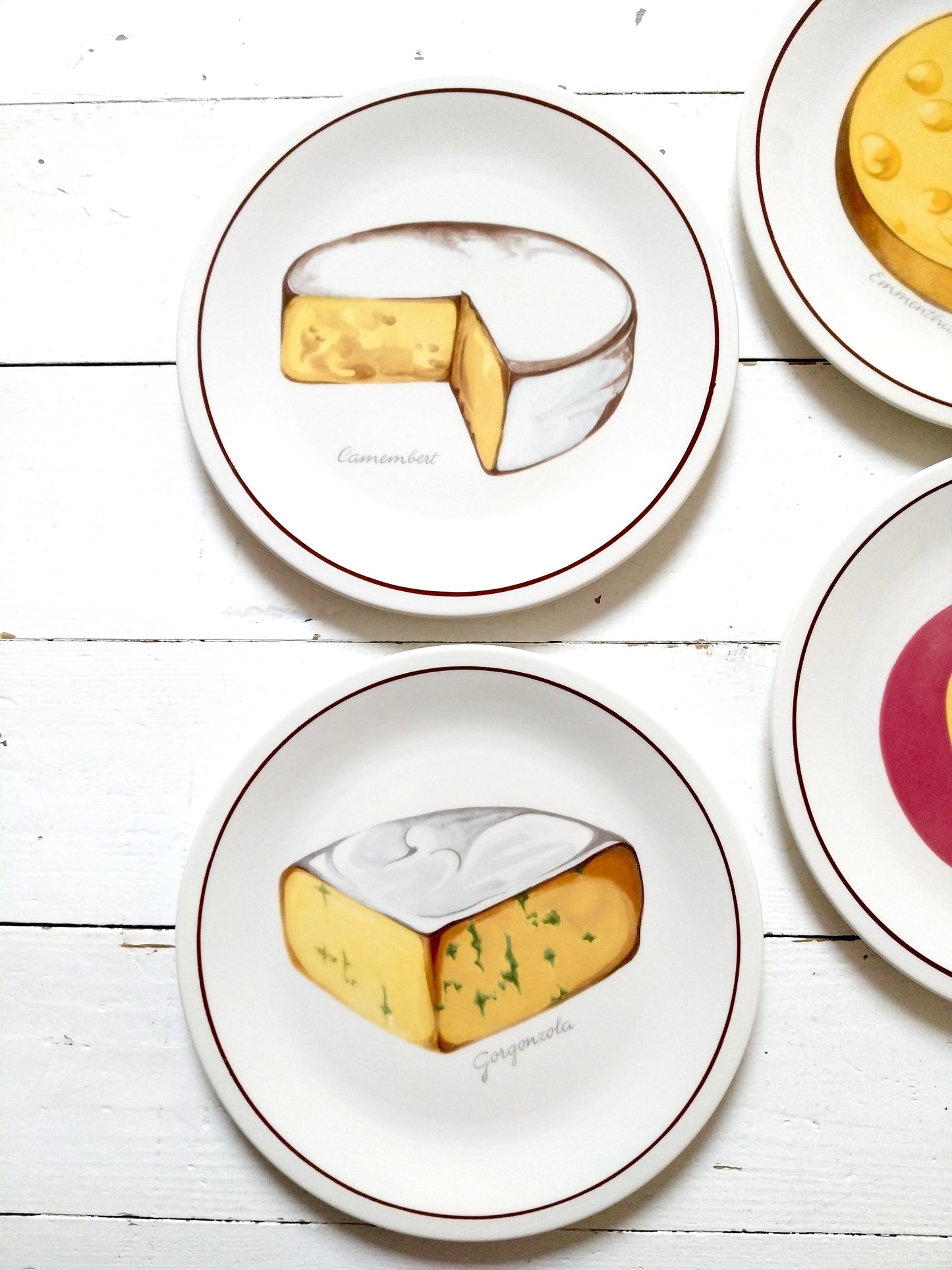 Ensemble de 6 assiettes à fromage Villeroy et Boch modèle "Dessin Original"