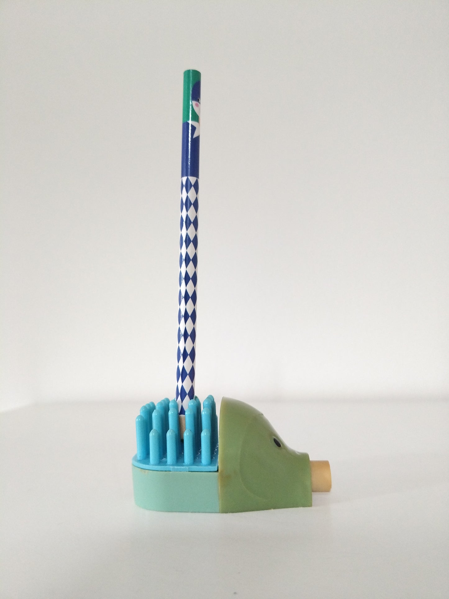 Hérisson miniature taille-crayon, porte-crayon et gomme 80's couleur au choix