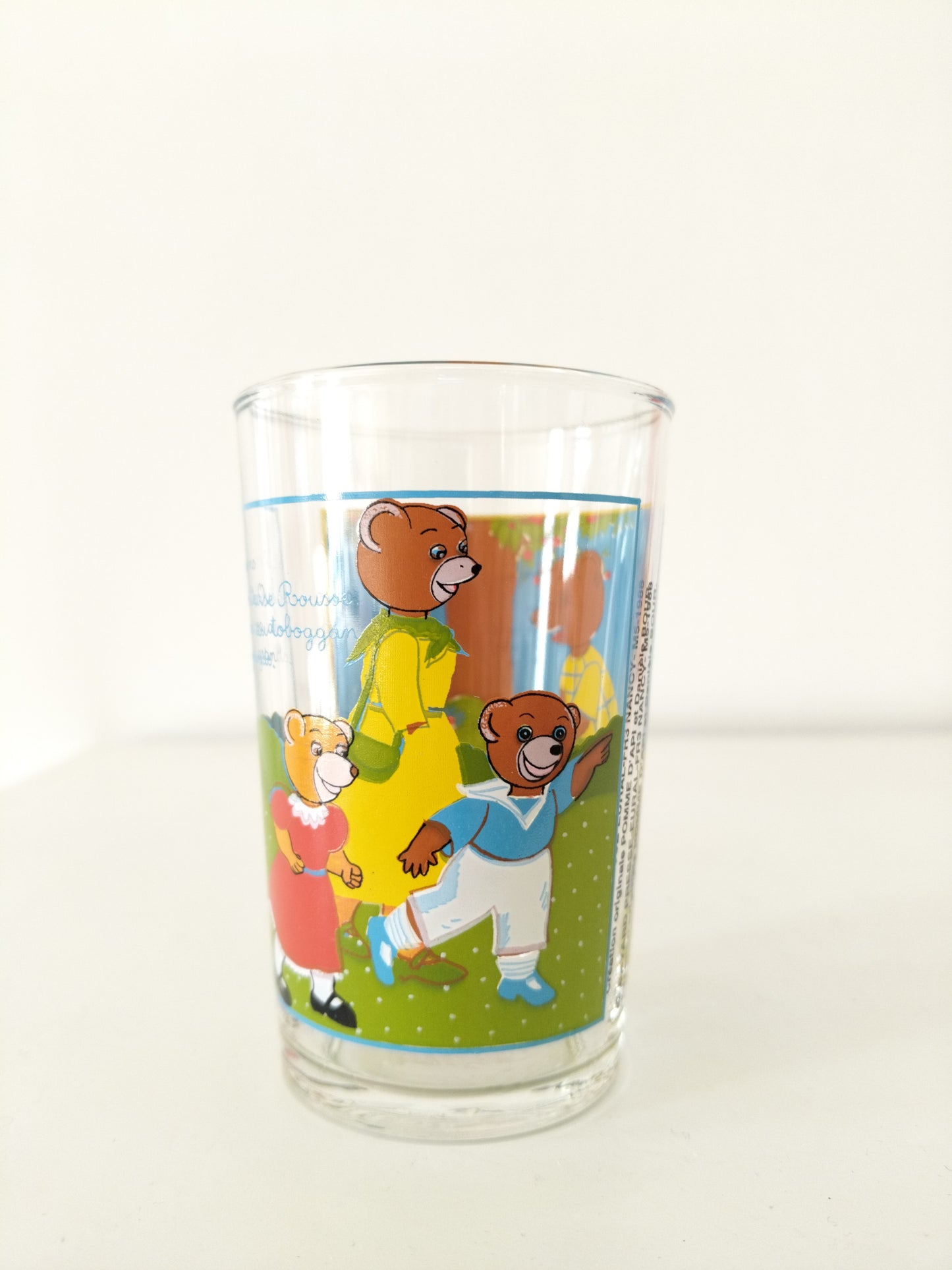 Verre Petit Ours Brun publicitaire Pomme d'Api 1988 et 1999 au choix - cetaitmieuxavant