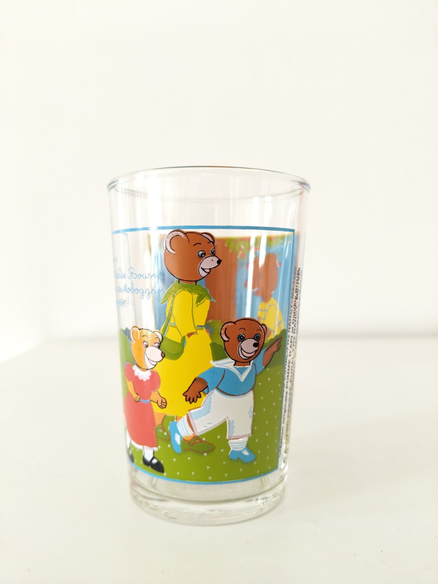 Verre Petit Ours Brun publicitaire Pomme d'Api 1988 et 1999 au choix - cetaitmieuxavant