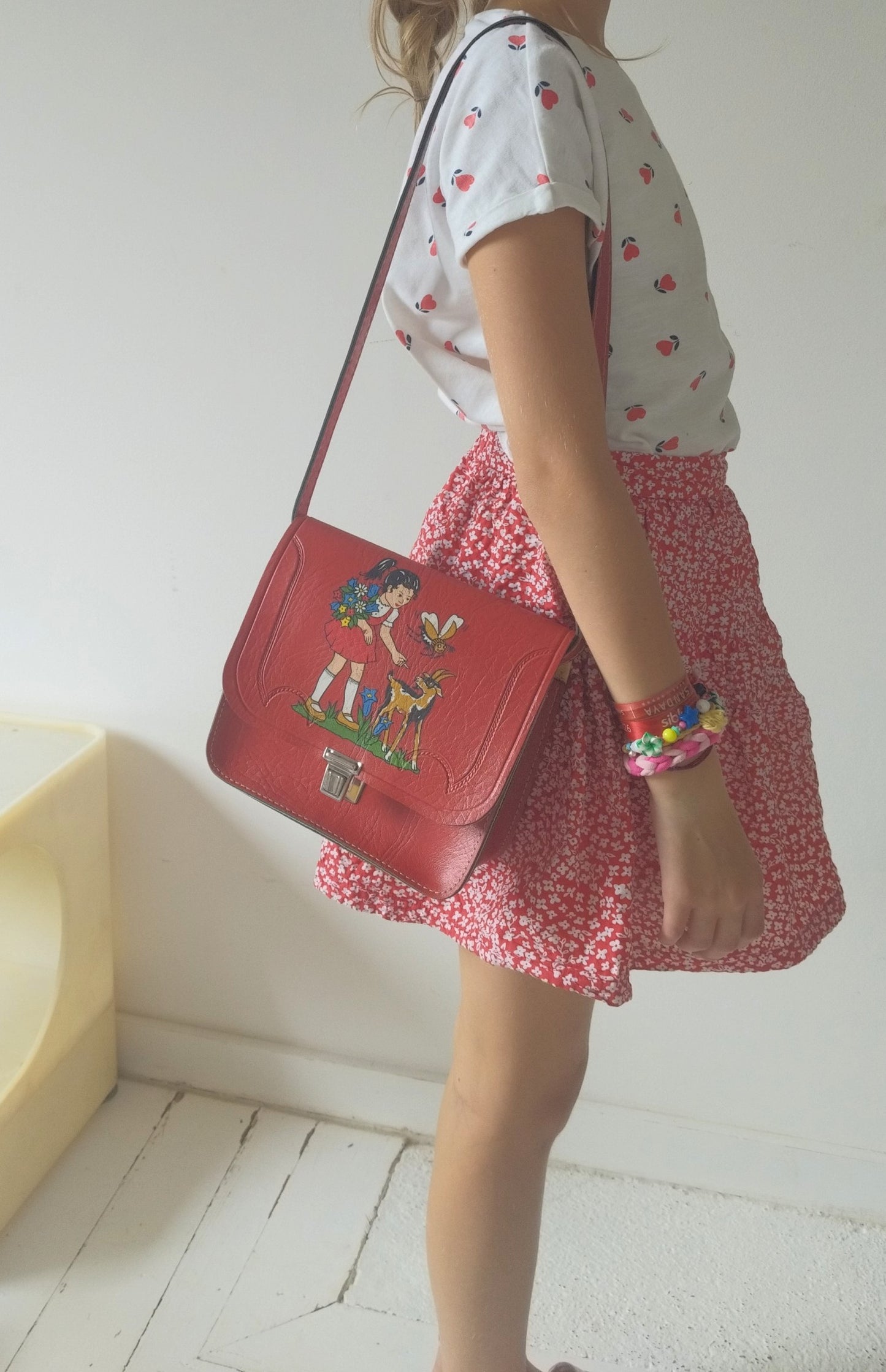 Petit sac bandoulière simili cuir 60's