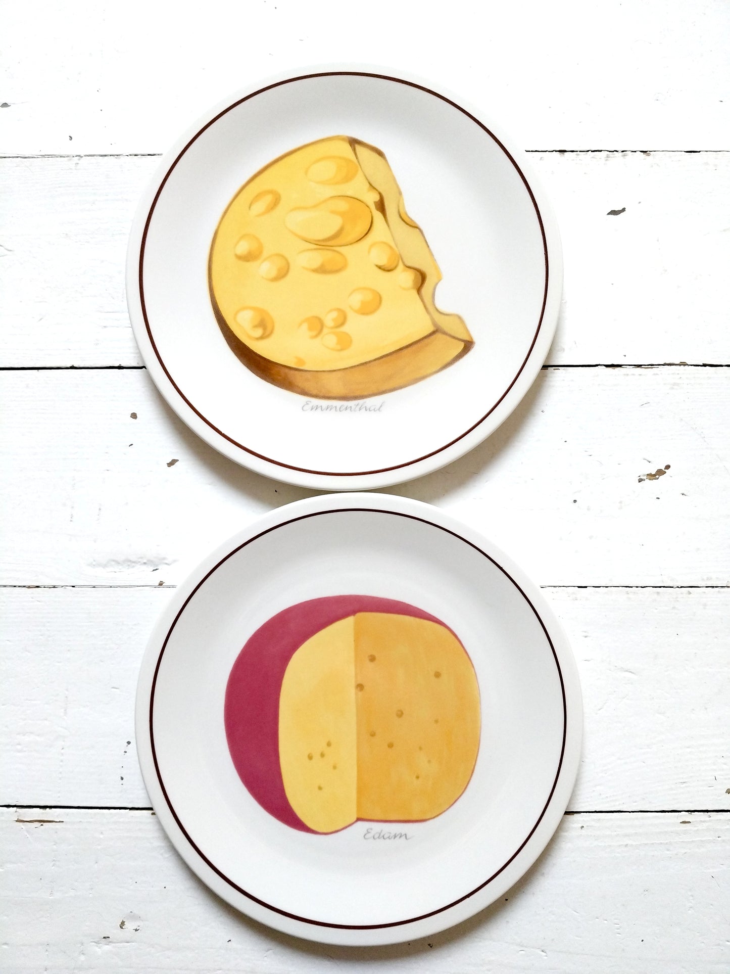 Ensemble de 6 assiettes à fromage Villeroy et Boch modèle "Dessin Original"