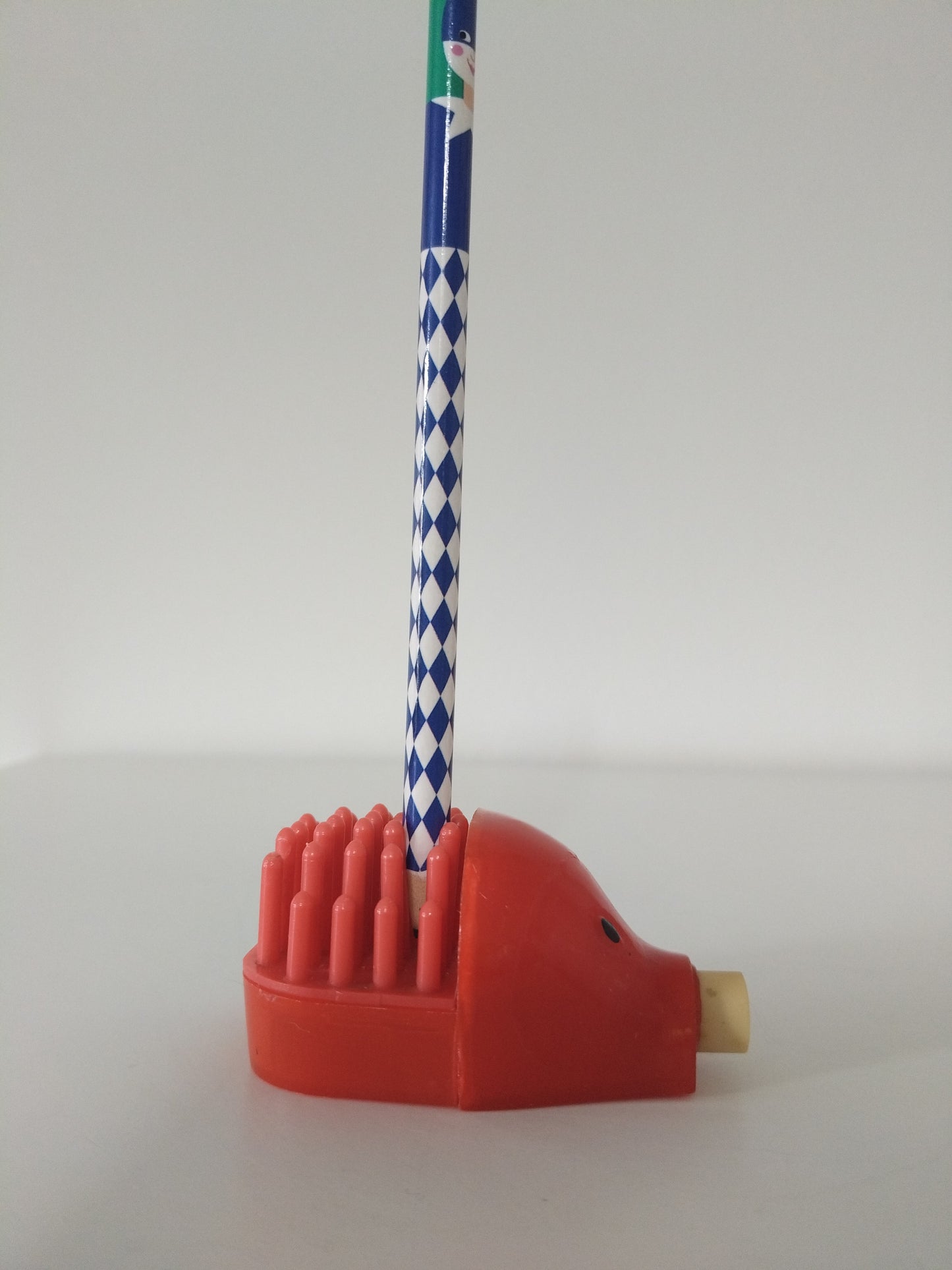 Hérisson miniature taille-crayon, porte-crayon et gomme 80's couleur au choix