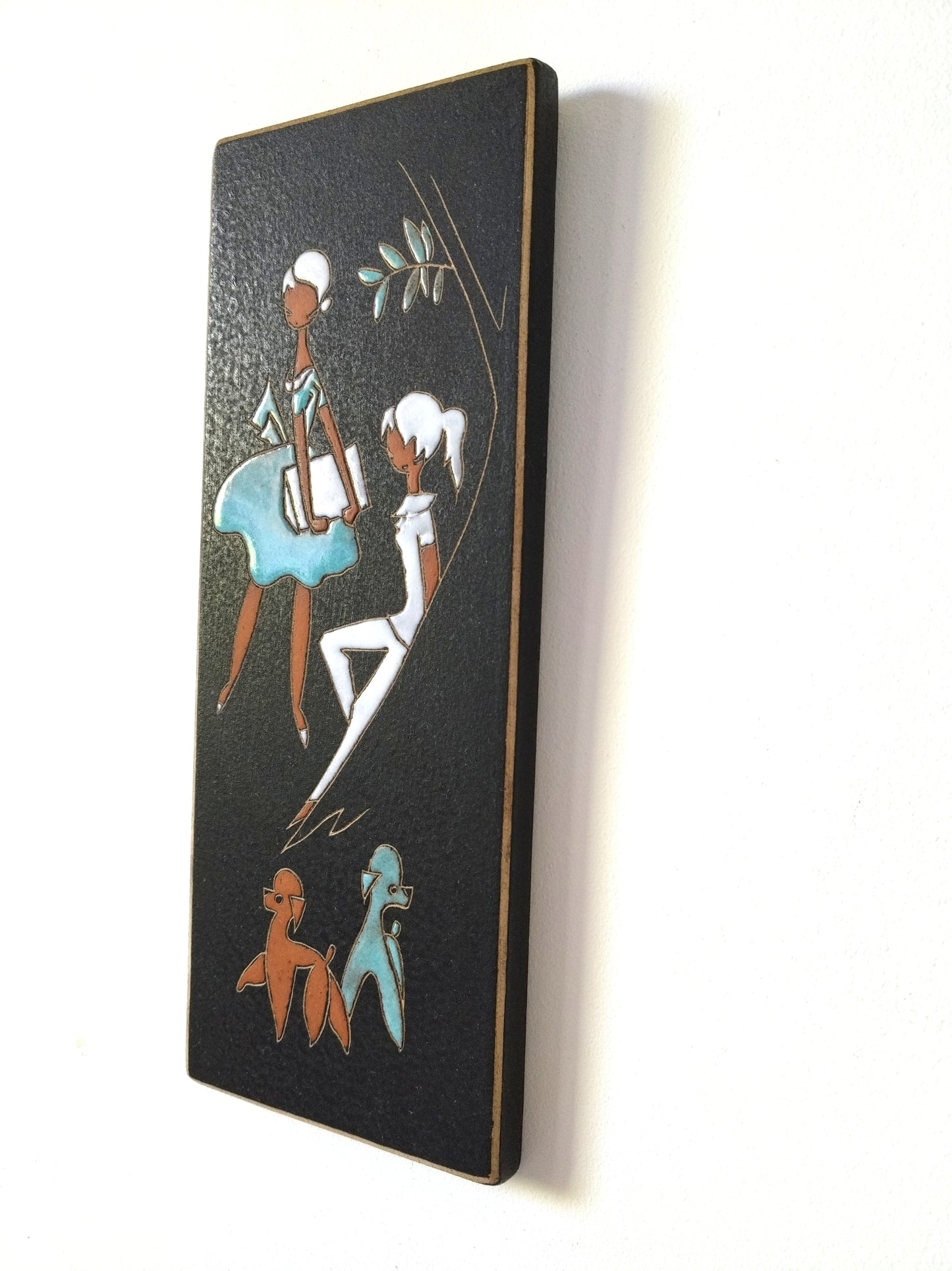 Plaque murale artisanale en céramique Ruscha West Germany 734 - 1 - cetaitmieuxavant