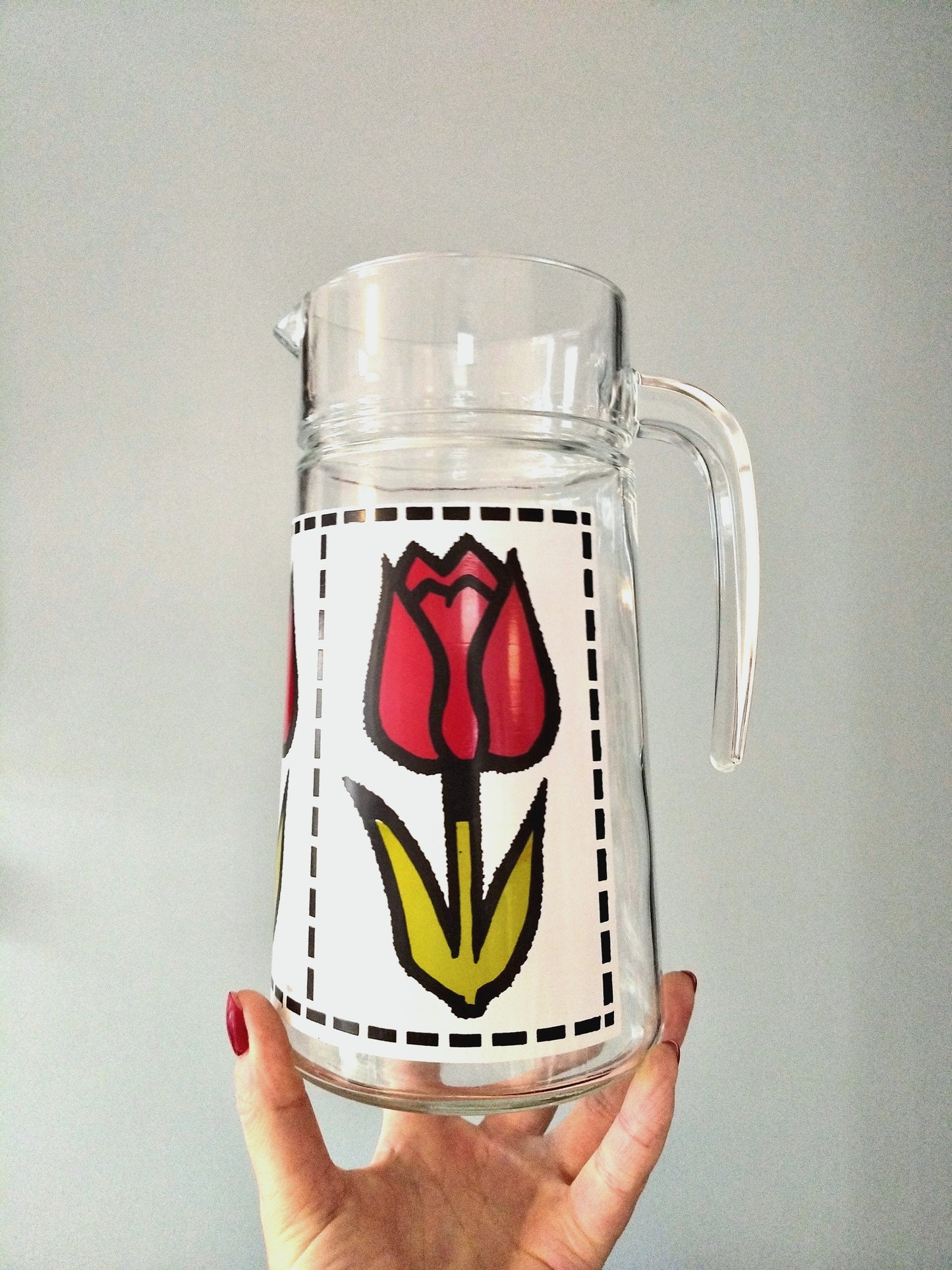 Carafe tulipes en verre