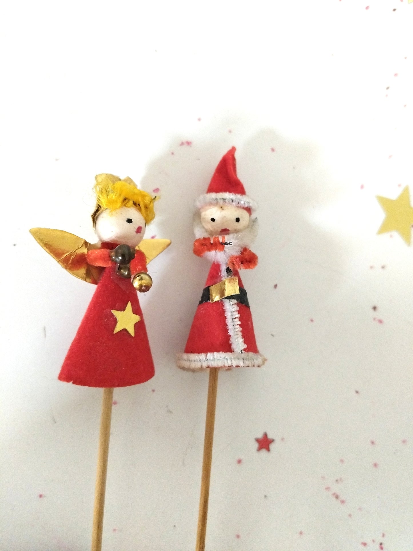 2 anciennes piques décoratives de Noël (4 duos disponibles)