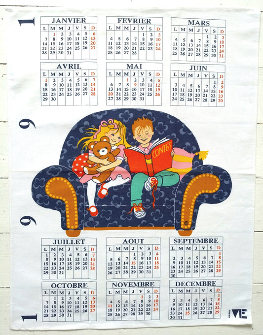 Torchon calendrier 1991 vie féminine - cetaitmieuxavant