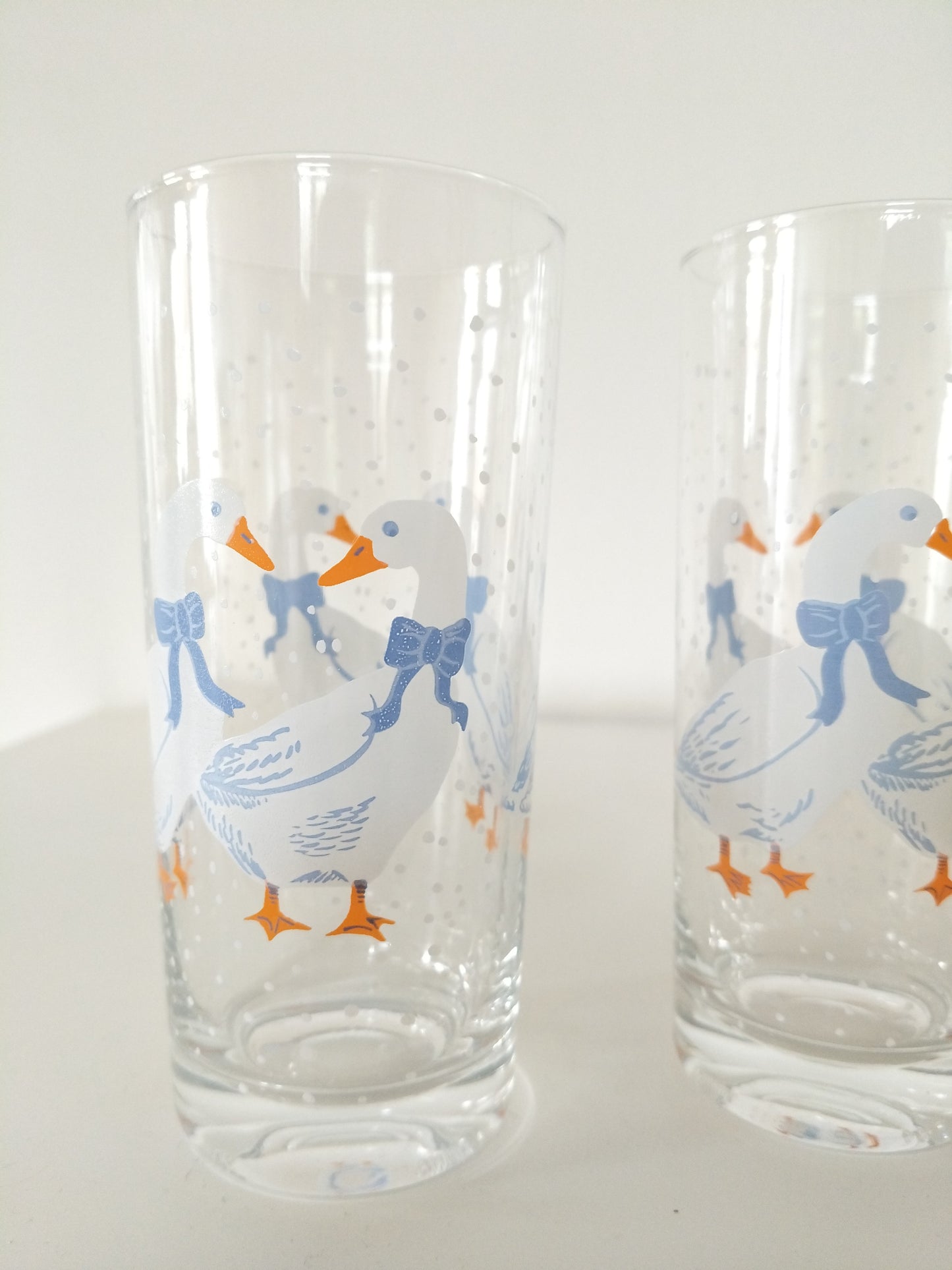 2 grands verres décor oies - cetaitmieuxavant