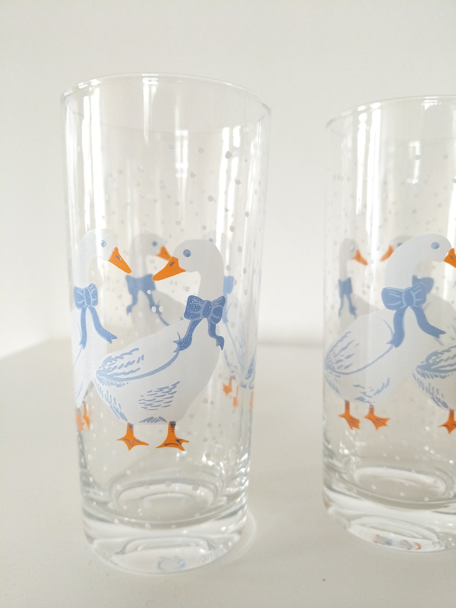 2 grands verres décor oies - cetaitmieuxavant
