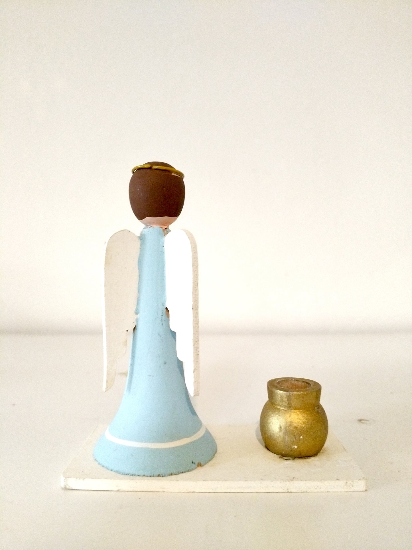 Bougeoir ange en bois Bo-Svensk Hemslöjd Suède Sweden à l'unité