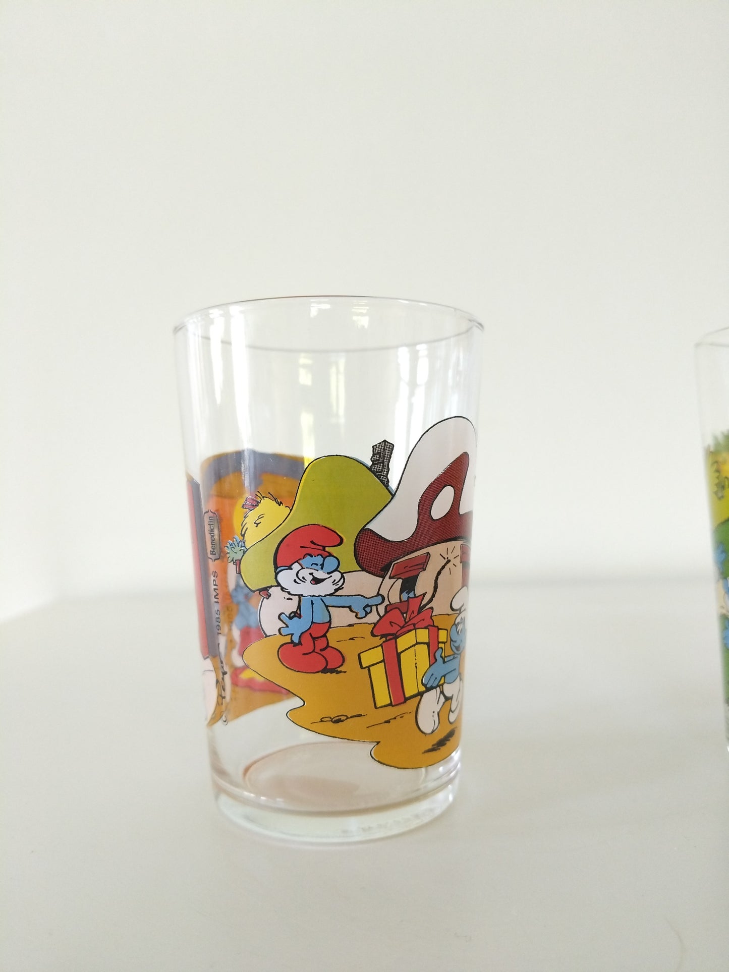 Verre publicitaire Bénédictin Schtroumpfs Peyo 1985-1986 au choix - cetaitmieuxavant
