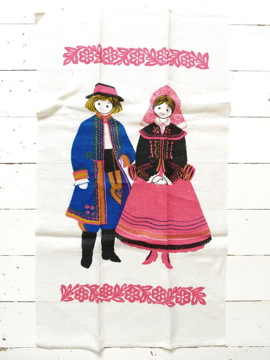 Torchon de cuisine folklore polonais en lin - cetaitmieuxavant