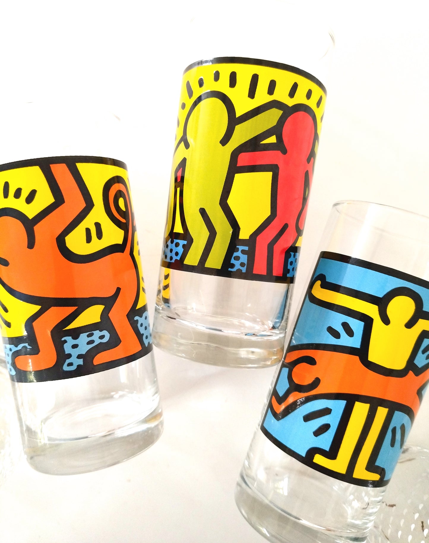 Verre Keith Haring publicitaire Quick ou Lu au choix