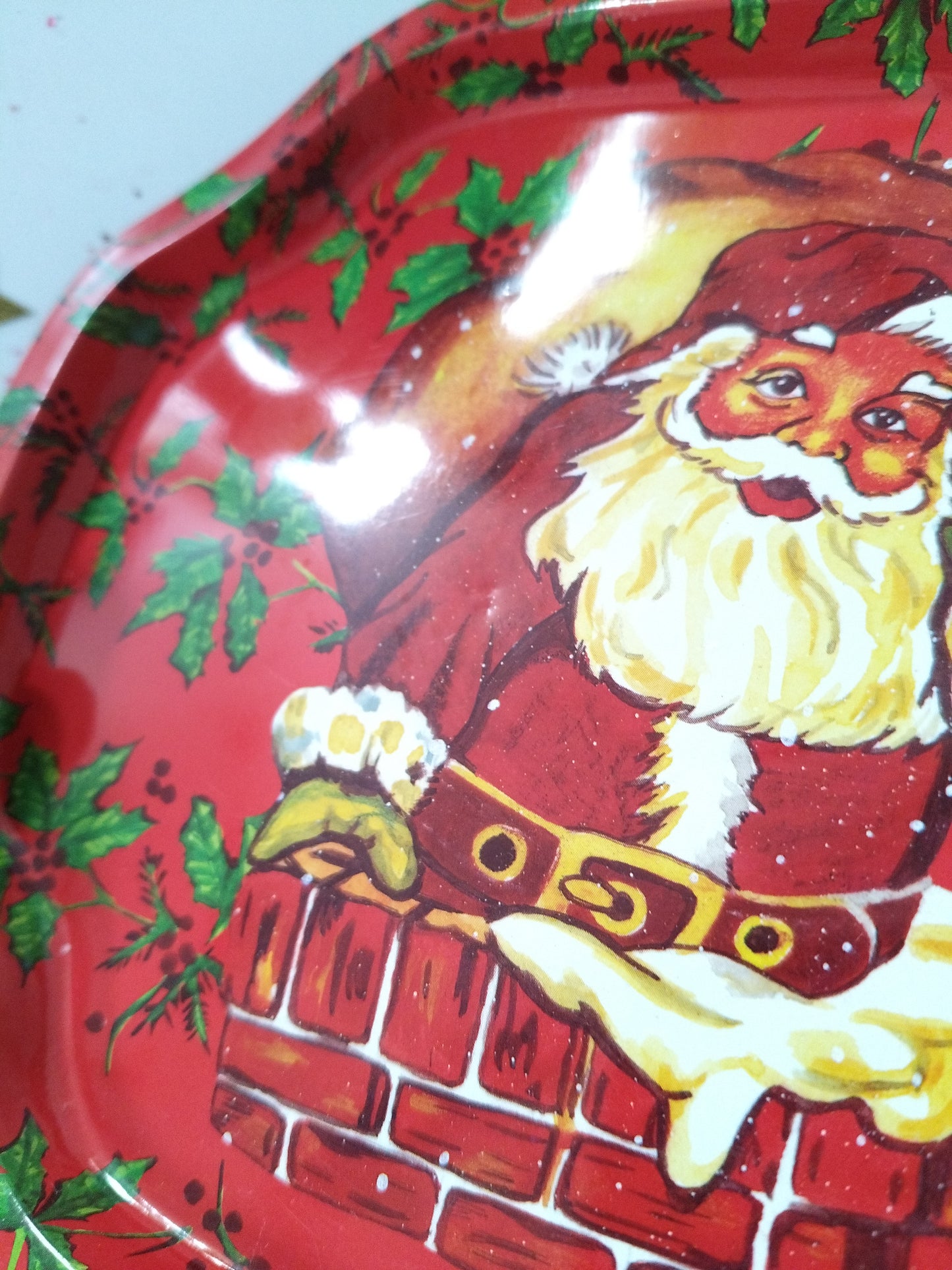 Mini plateau et 4 sous-verres métalliques de Noël publicitaires Yves Rocher