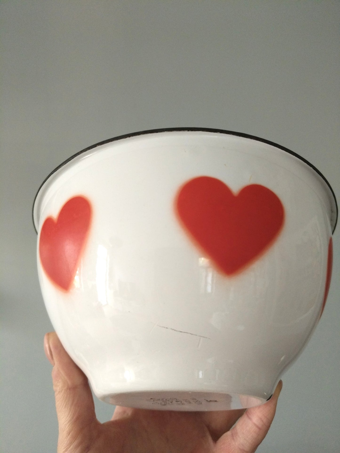 Bol ou petit plat en émail décor ❤️ Emo Celje made in Yougoslavie au choix