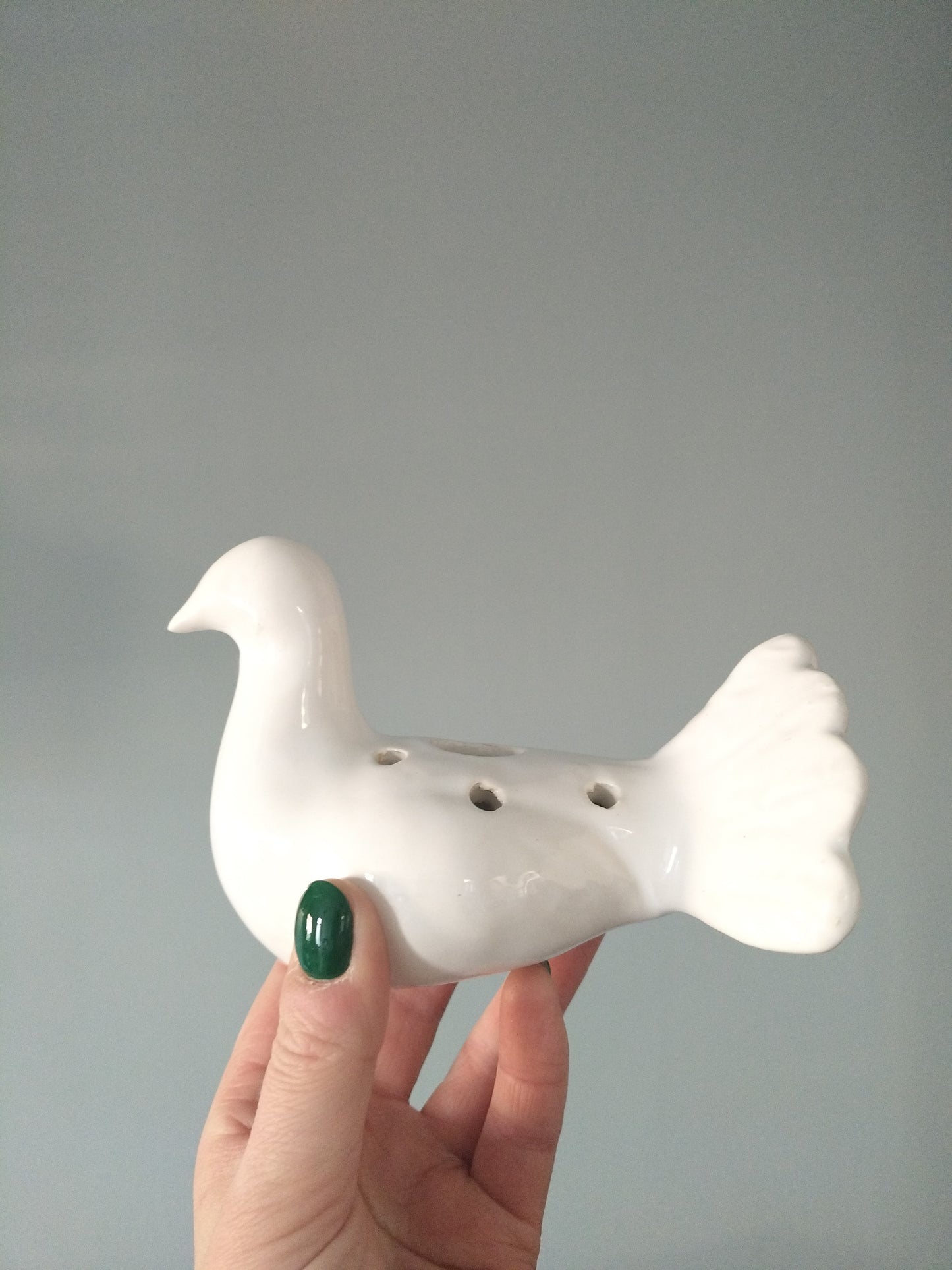 Pique-fleurs colombe en céramique