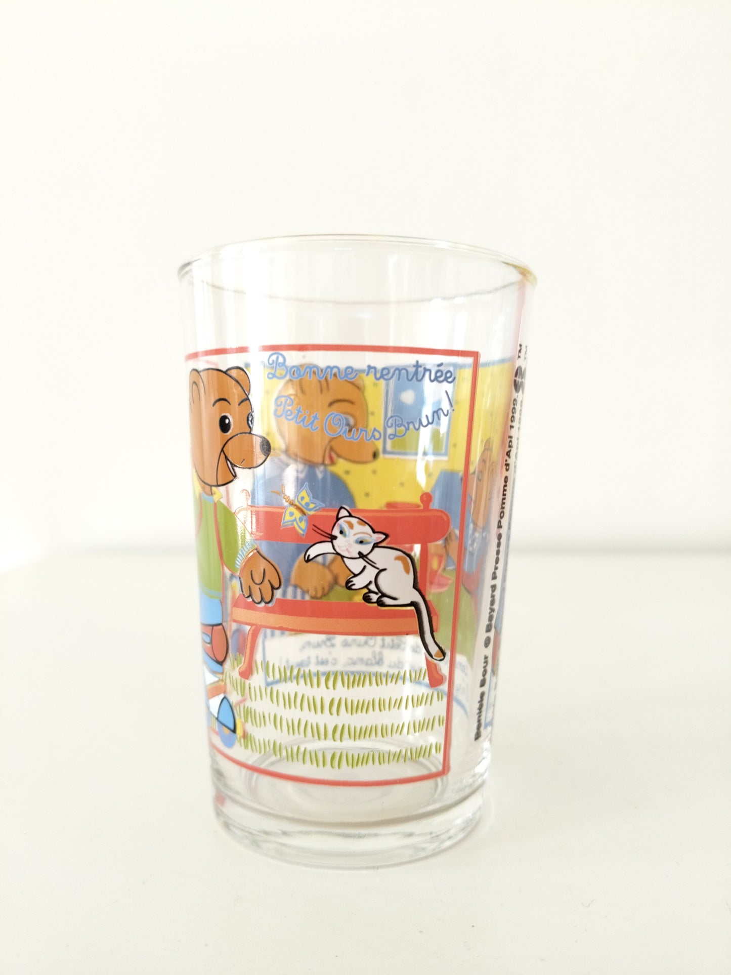 Verre Petit Ours Brun publicitaire Pomme d'Api 1988 et 1999 au choix - cetaitmieuxavant