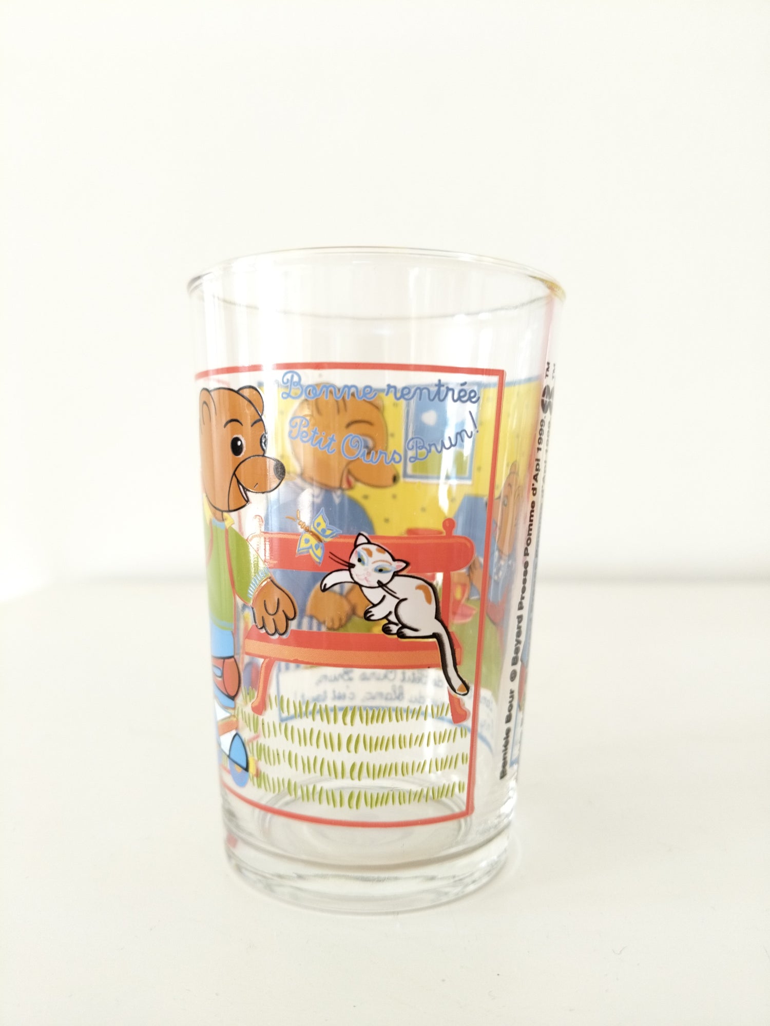 Verre Petit Ours Brun publicitaire Pomme d'Api 1988 et 1999 au choix - cetaitmieuxavant