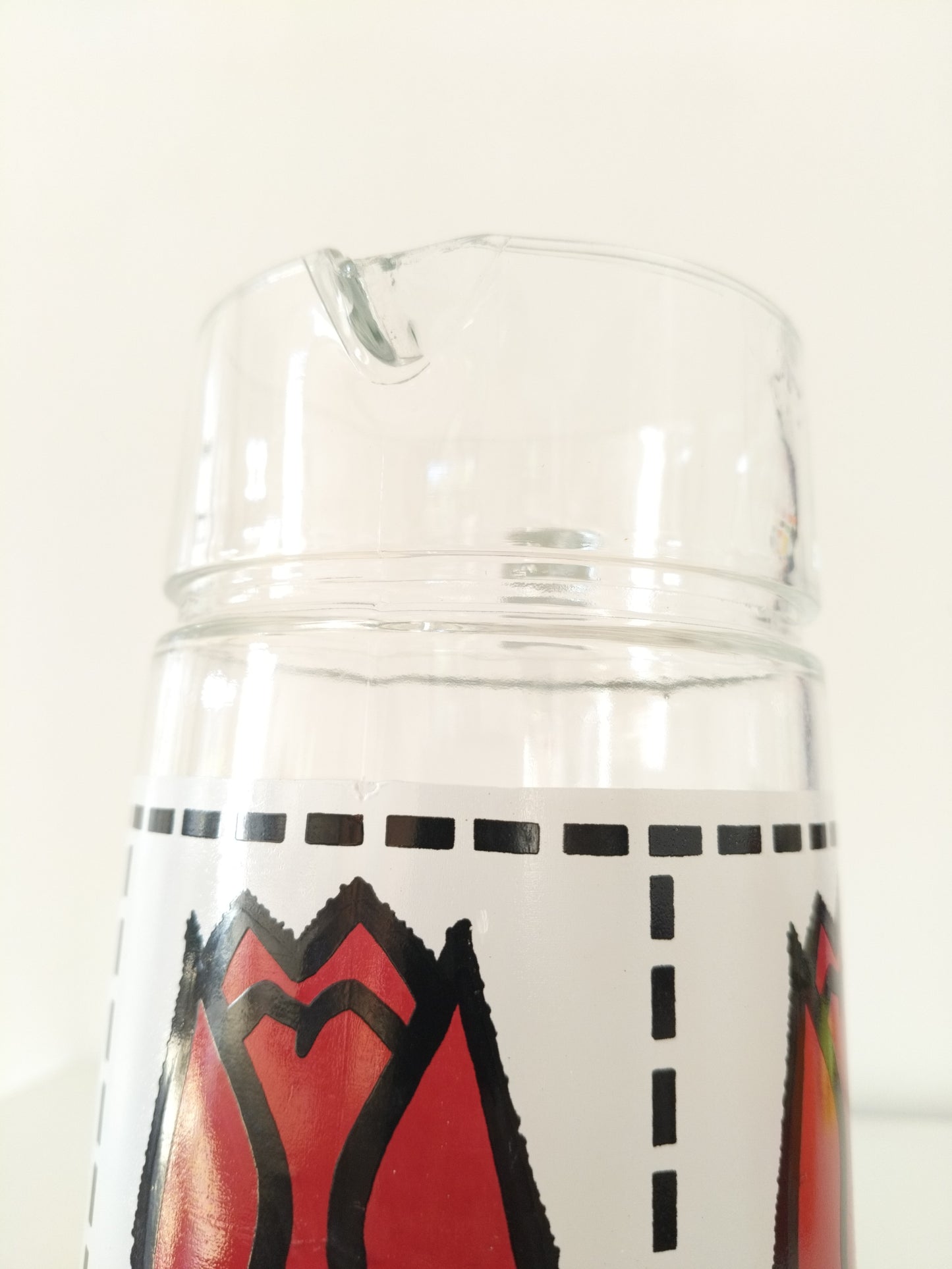 Carafe pichet cruche tulipes en verre