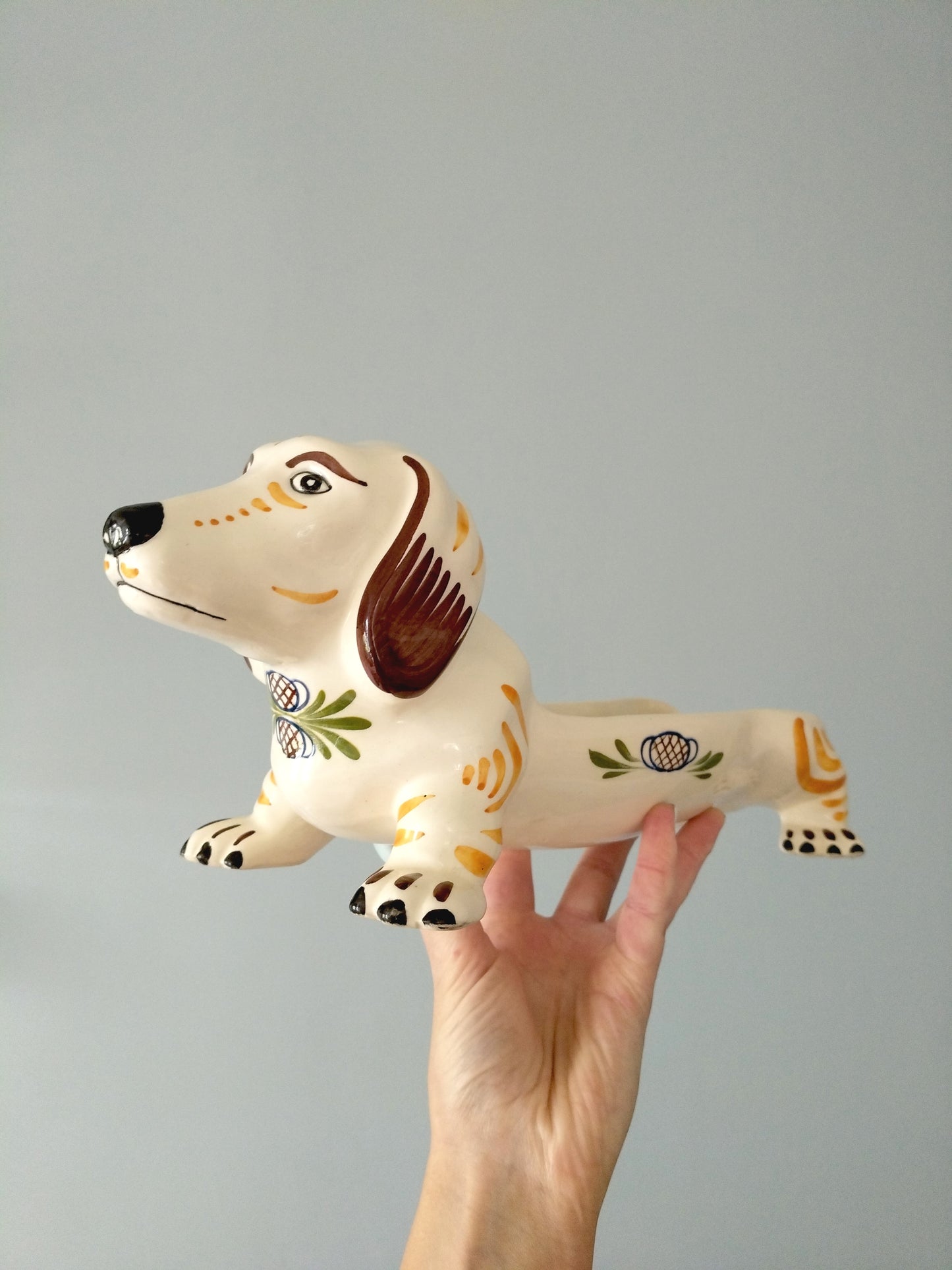 Teckel en céramique peint à la main - cetaitmieuxavant