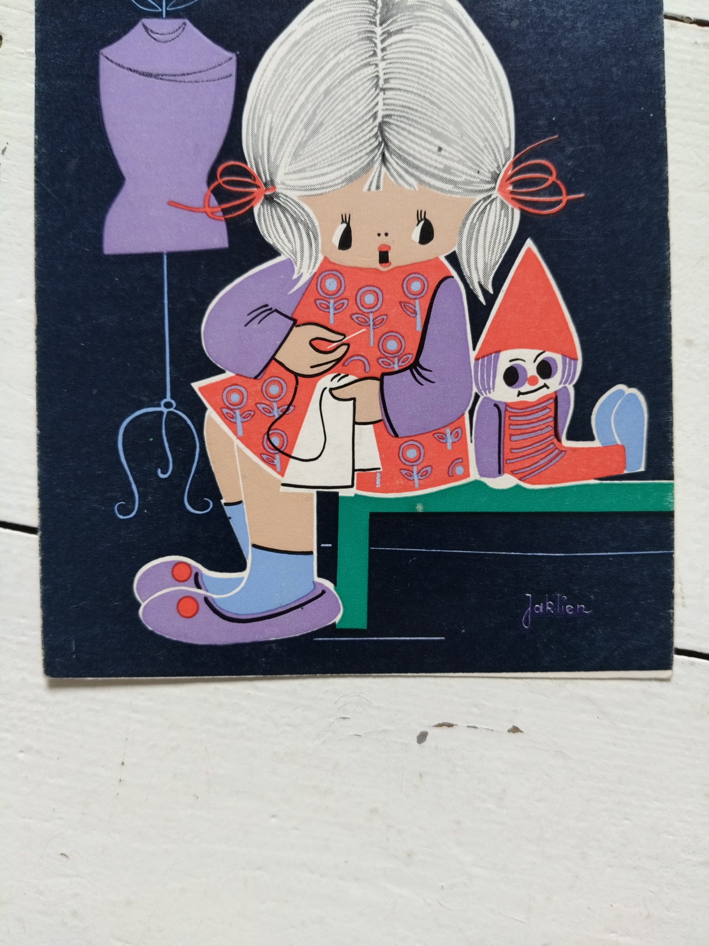 Ancienne carte postale illustration Jaklien Moerman