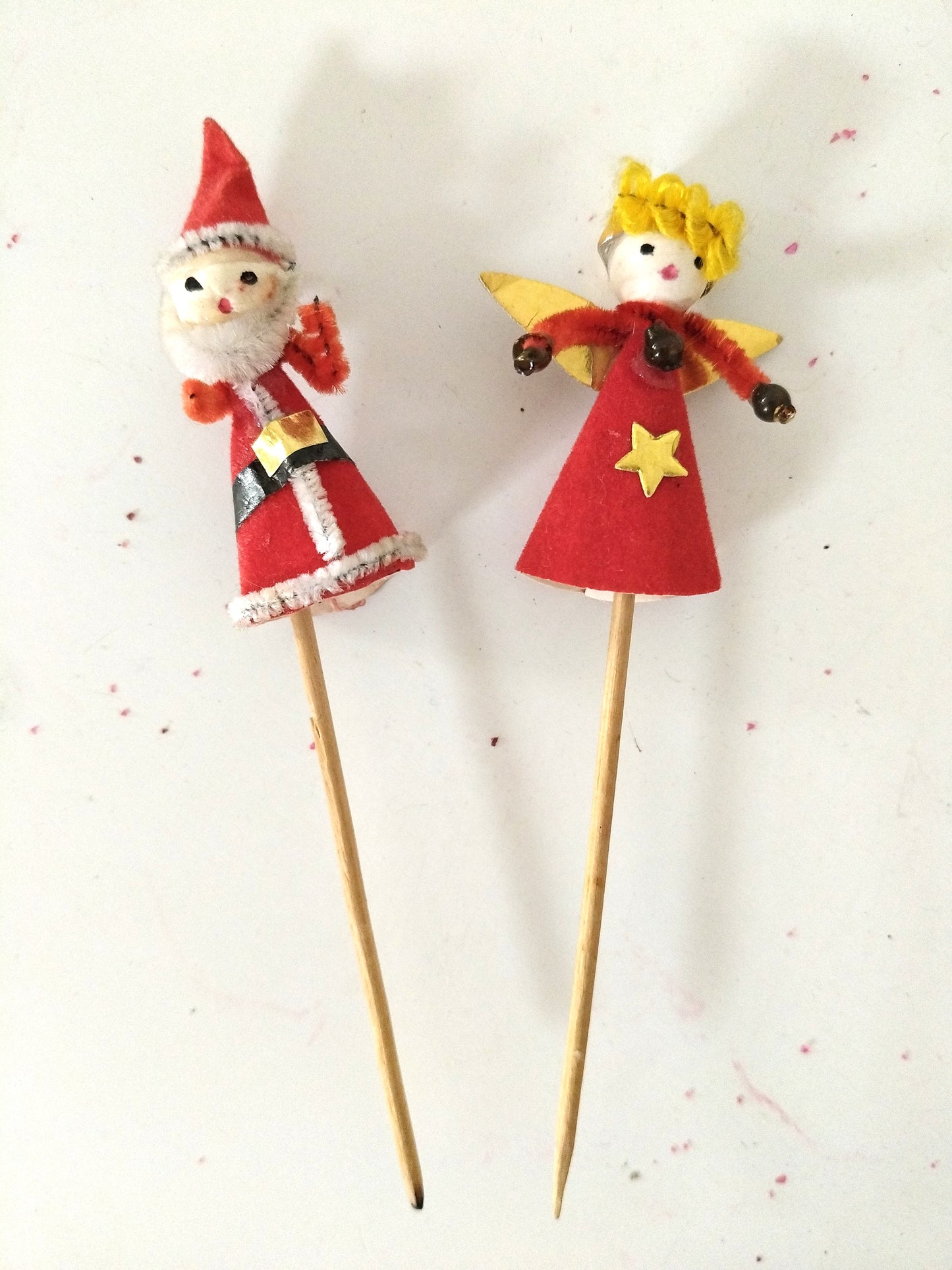 2 anciennes piques décoratives de Noël (4 duos disponibles)