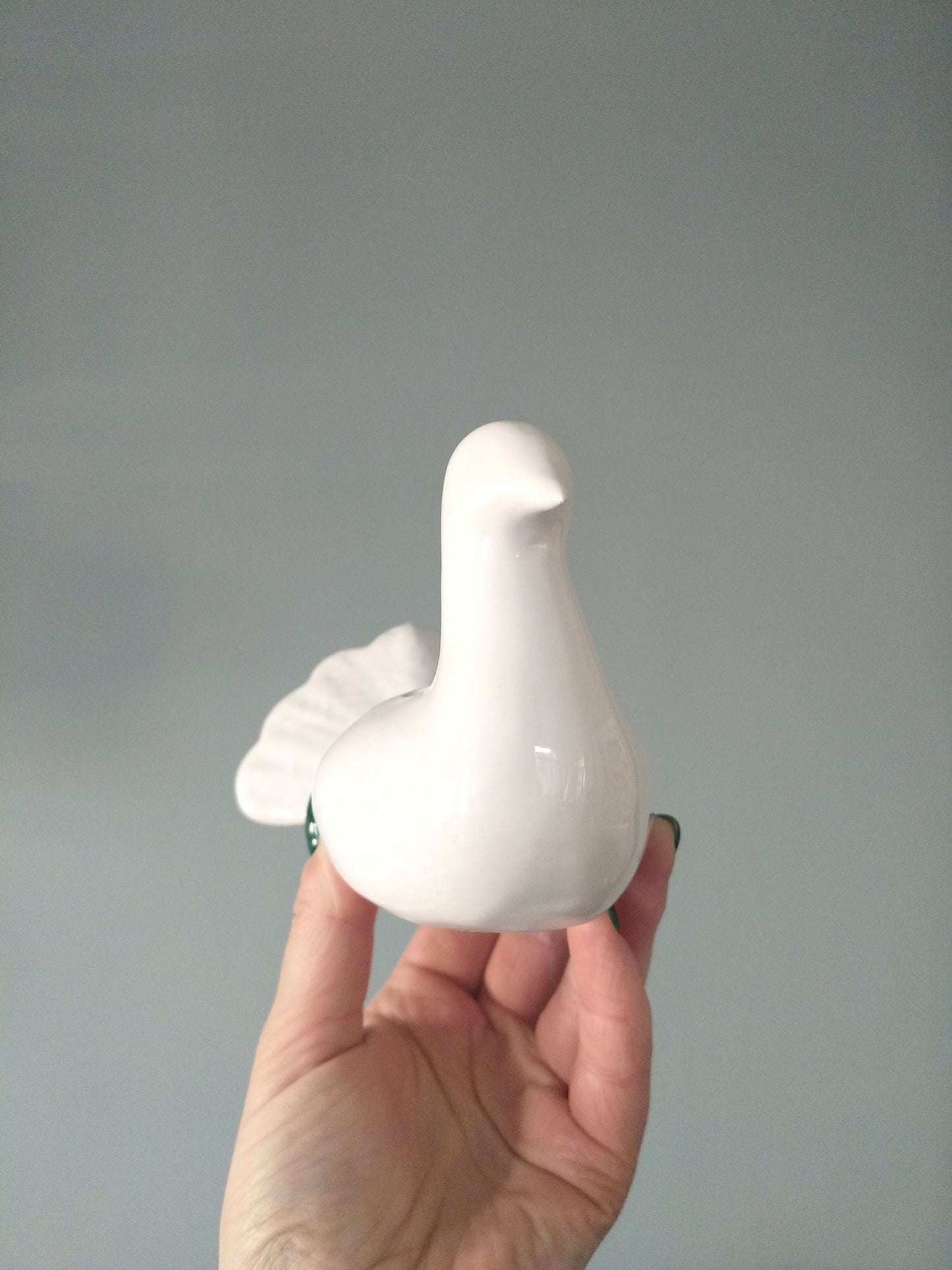 Pique-fleurs colombe en céramique