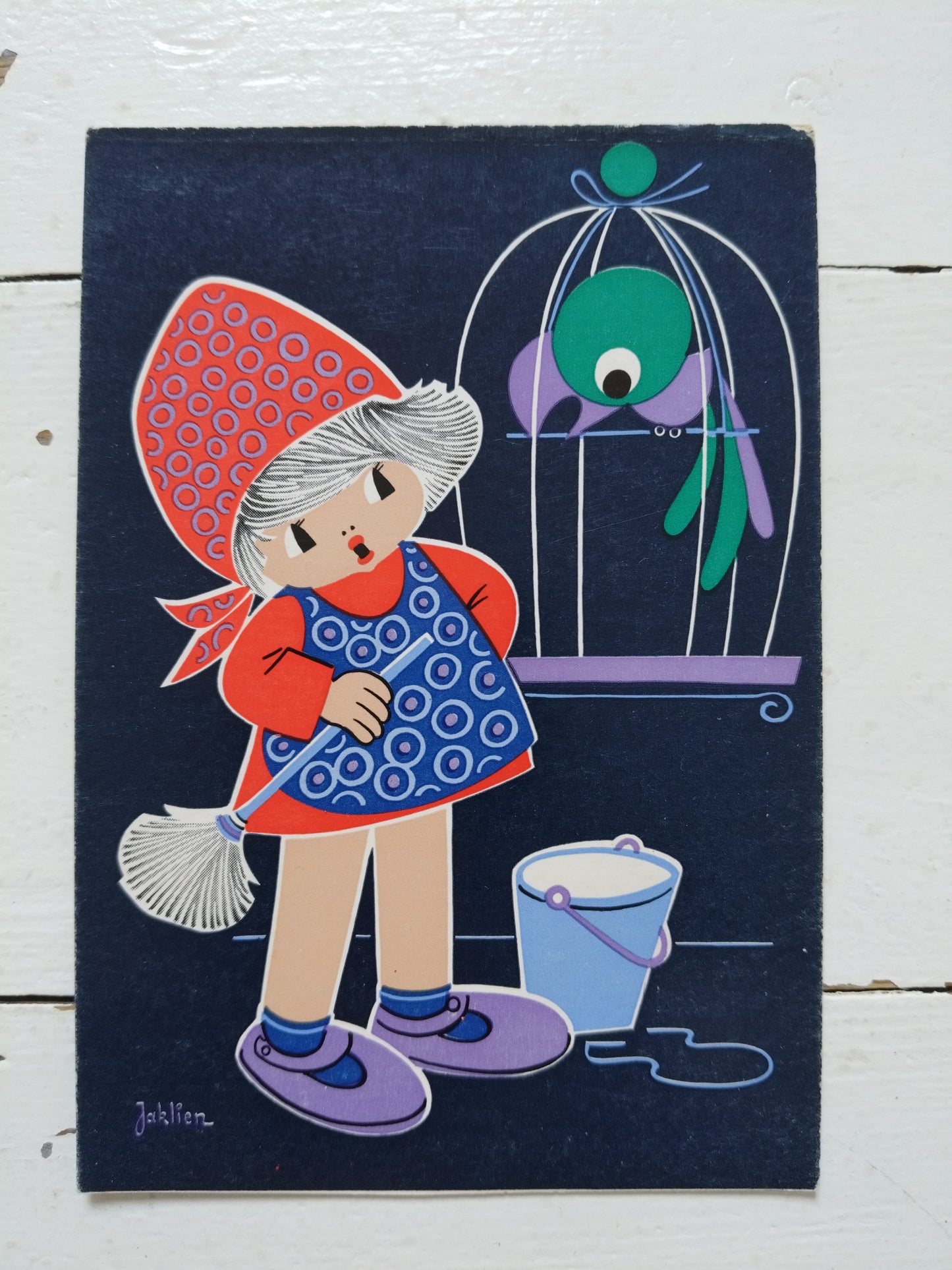 Ancienne carte postale illustration Jaklien Moerman