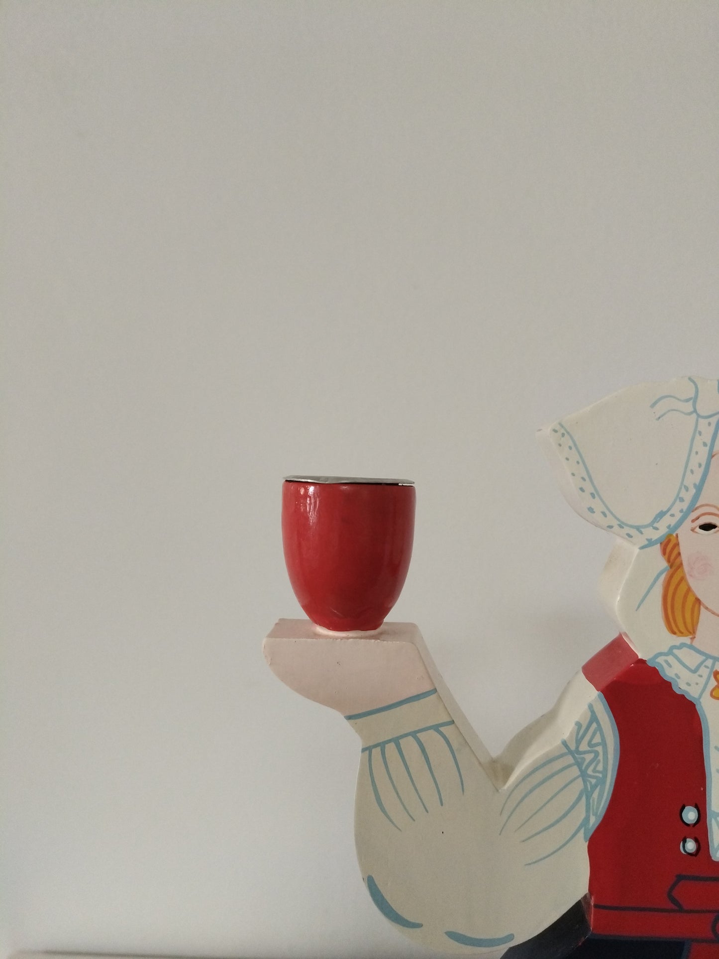 Ensemble de 2 bougeoirs en bois folklore suédois par Lizzie Velander pour Ikea 80's