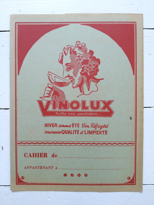 Ancien protège-cahier A5 publicitaire en papier Vinolux