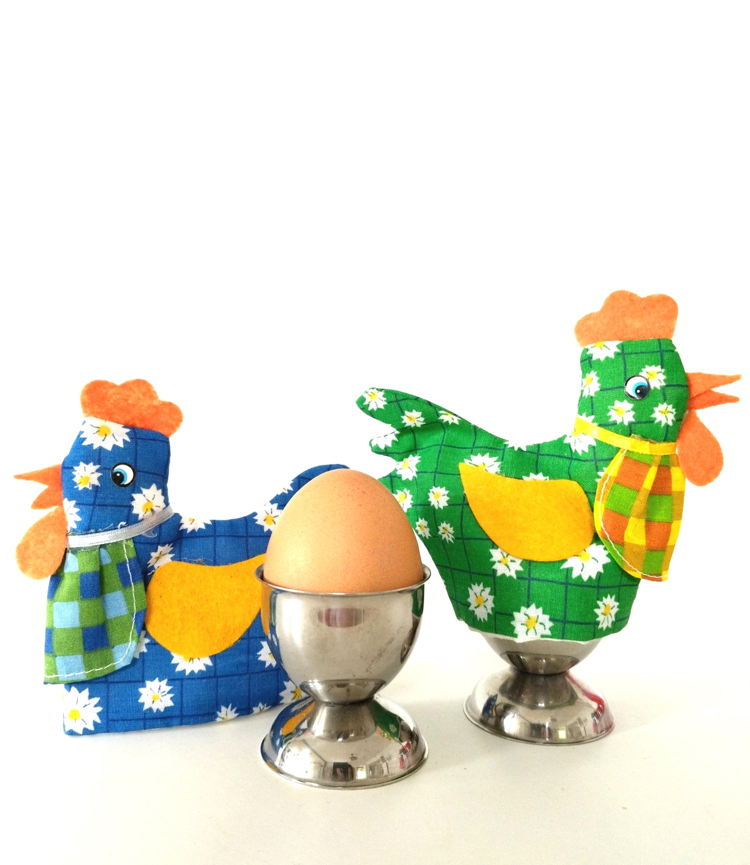 Ensemble de deux coquetiers + couvre-œufs poule - cetaitmieuxavant