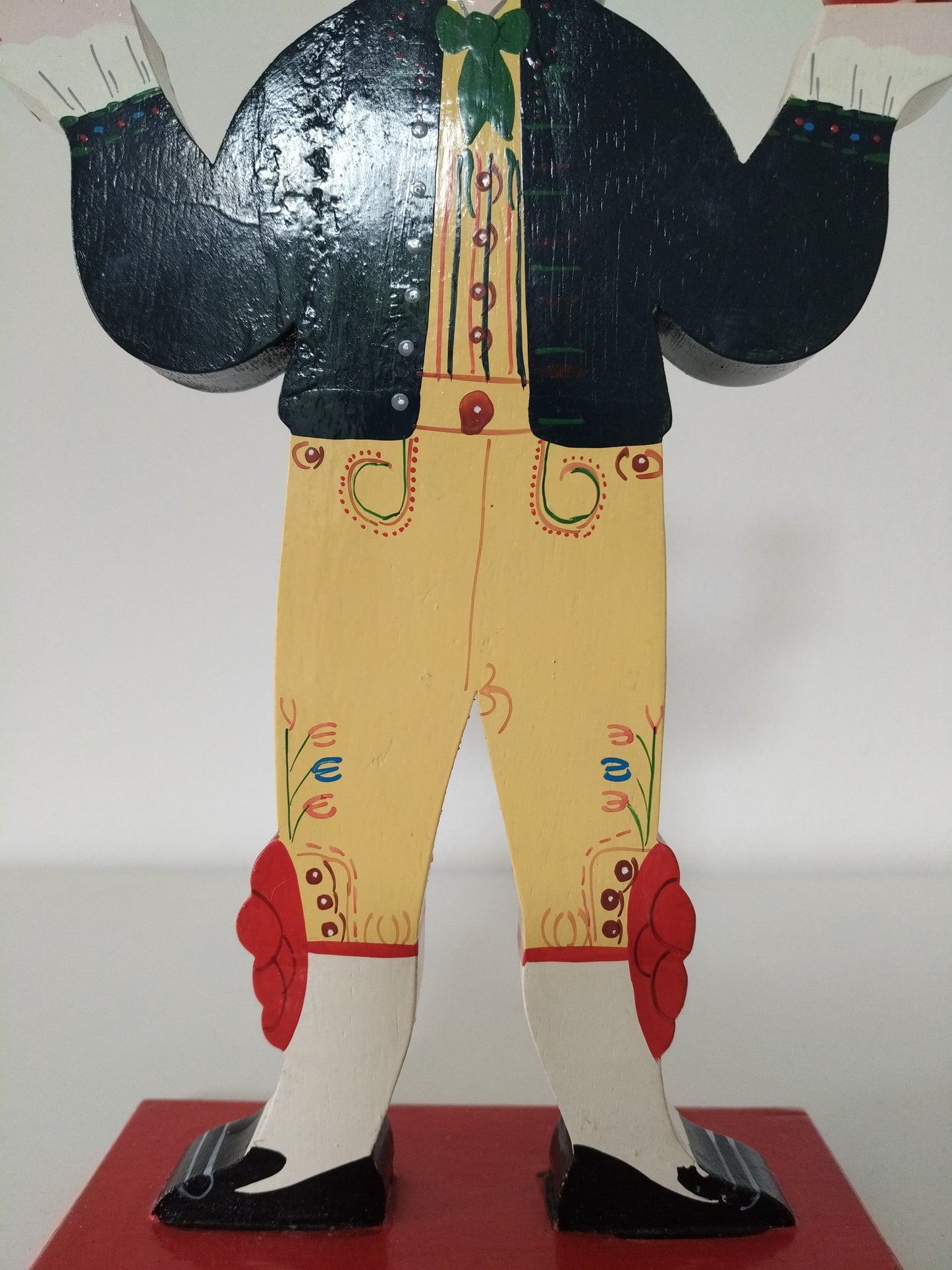 Ensemble de 2 bougeoirs en bois folklore suédois par Lizzie Velander pour Ikea 80's