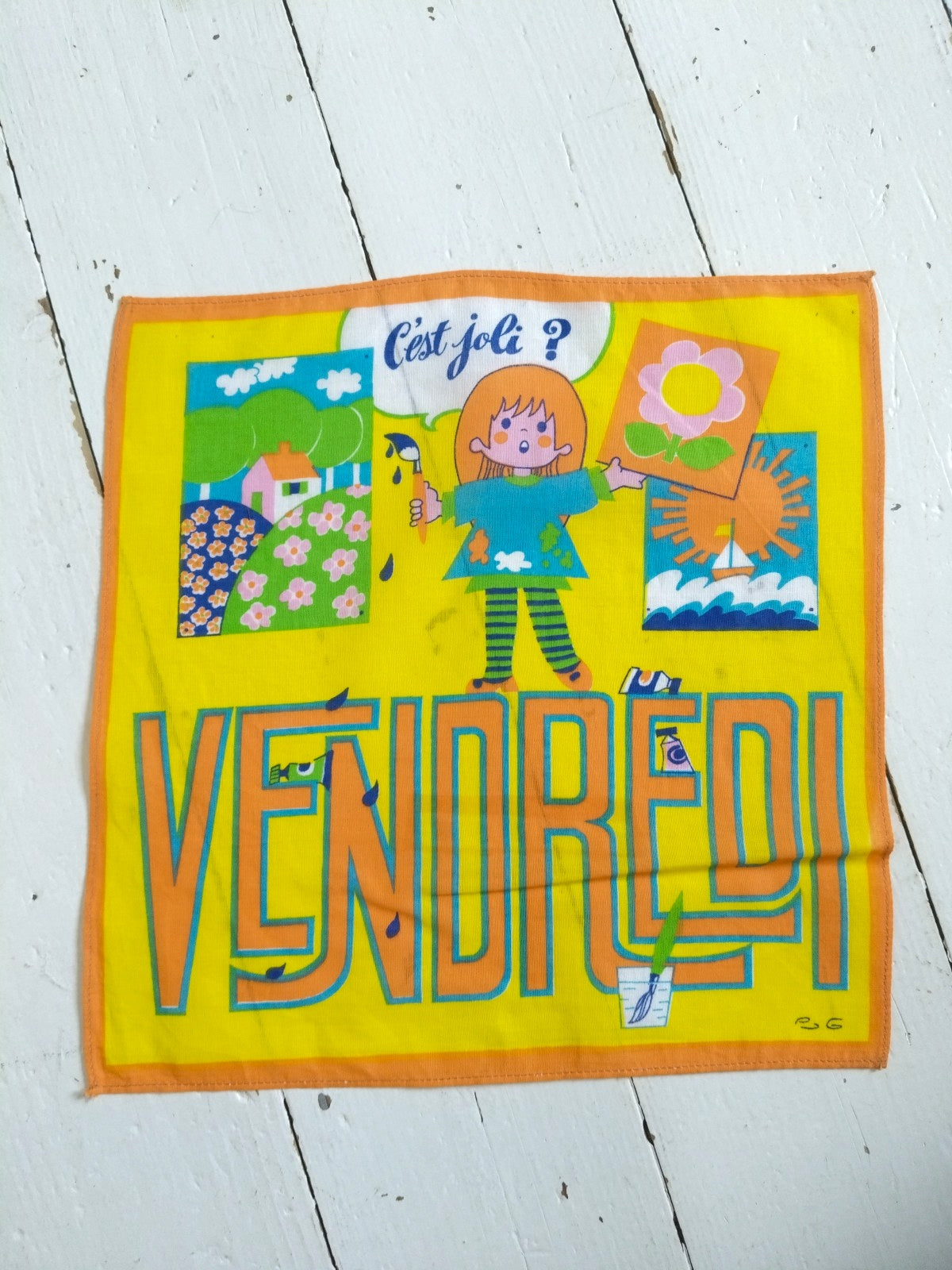 Ensemble de 7 mouchoirs/ semainier pour enfants