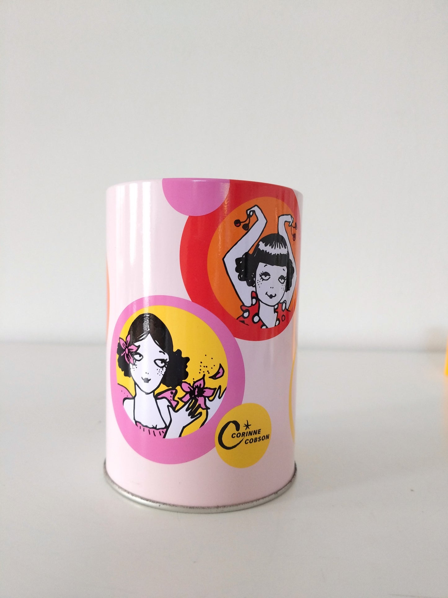 Pot à stylos/ crayons/ pinceaux métallique Corinne Cobson 90's