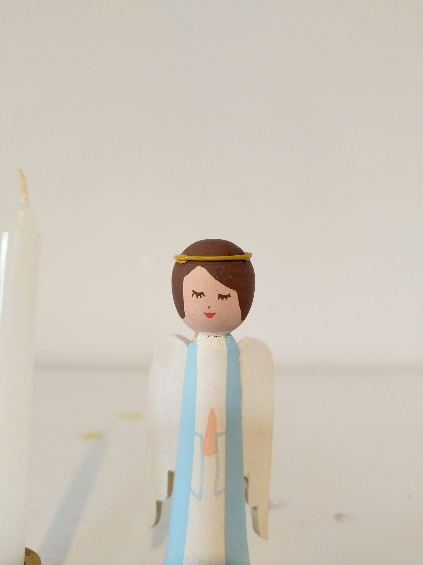 Bougeoir ange en bois Bo-Svensk Hemslöjd Suède Sweden à l'unité