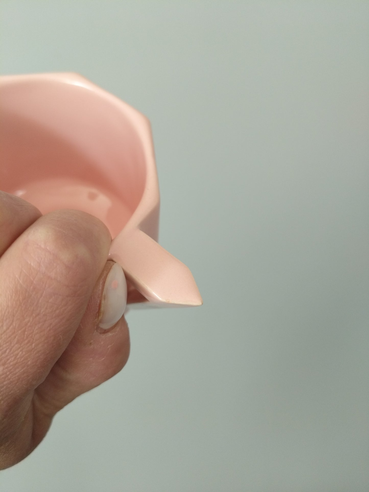 Ensemble de deux tasses + sous-tasses octogonales en porcelaine rose 90's - cetaitmieuxavant