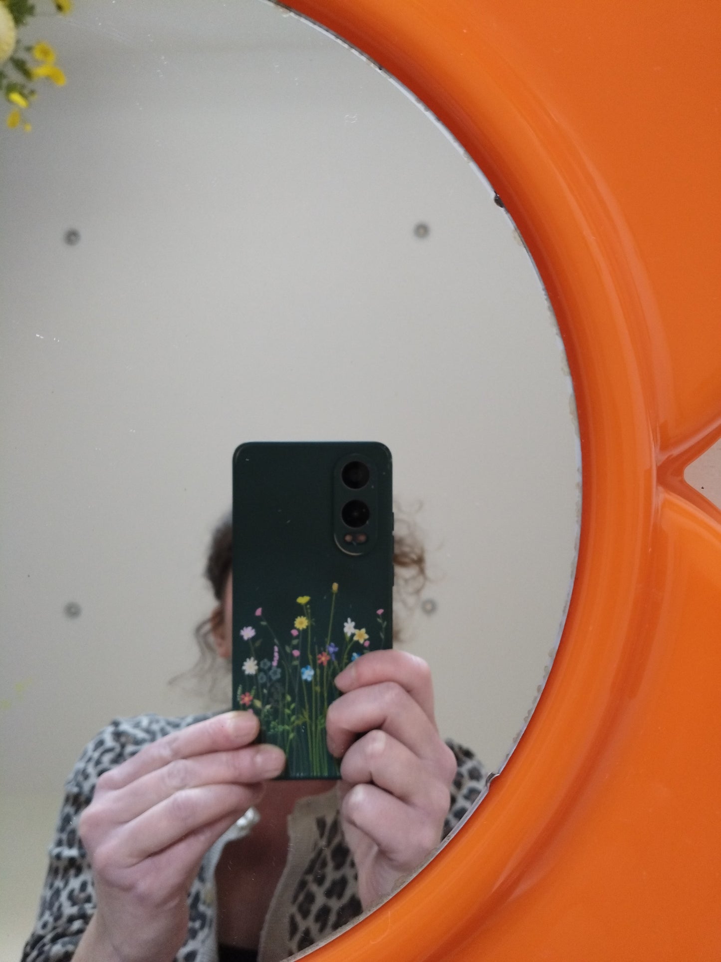 Miroir fleur en plastique vintage Visiva France