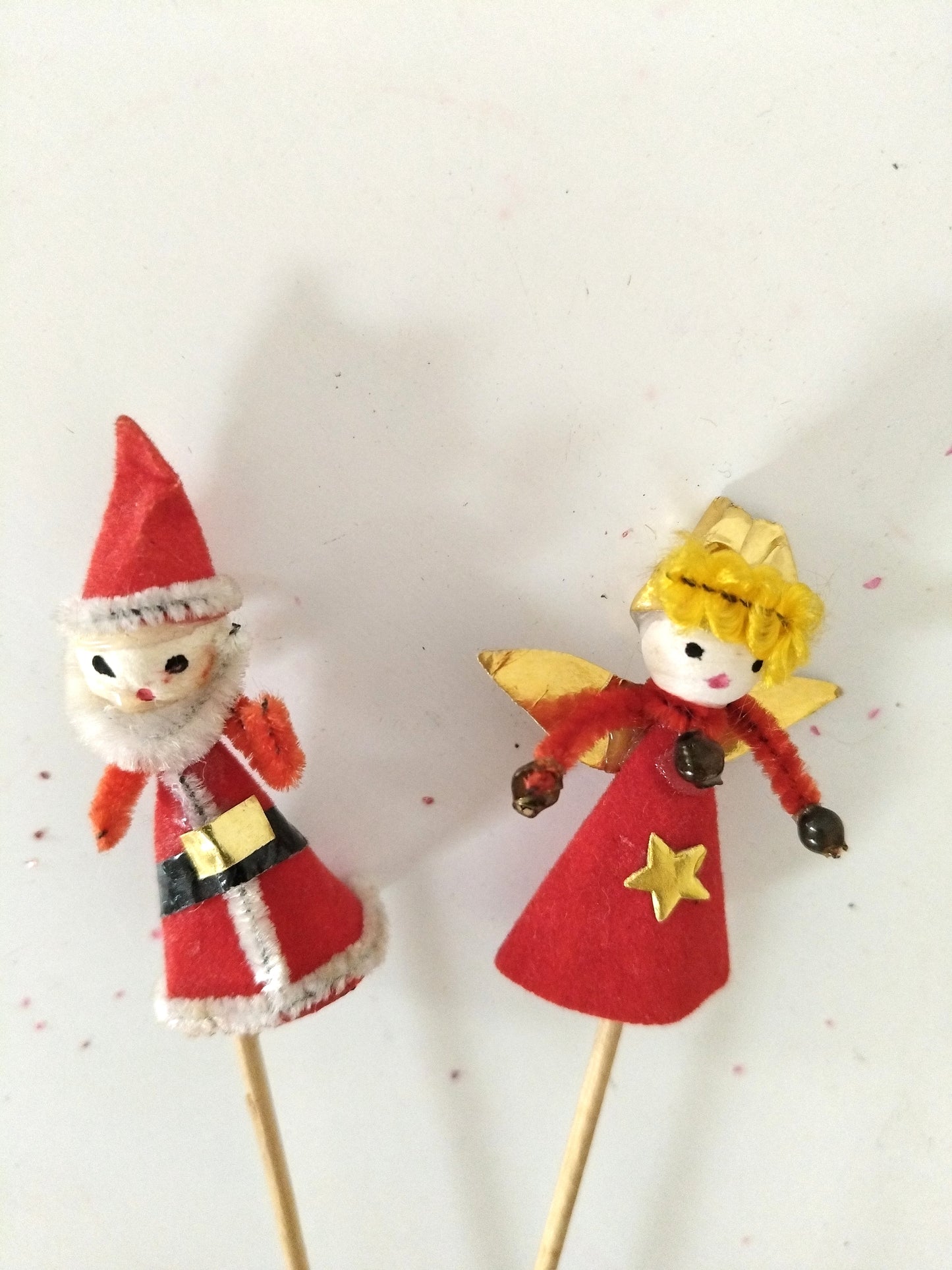 2 anciennes piques décoratives de Noël (4 duos disponibles)